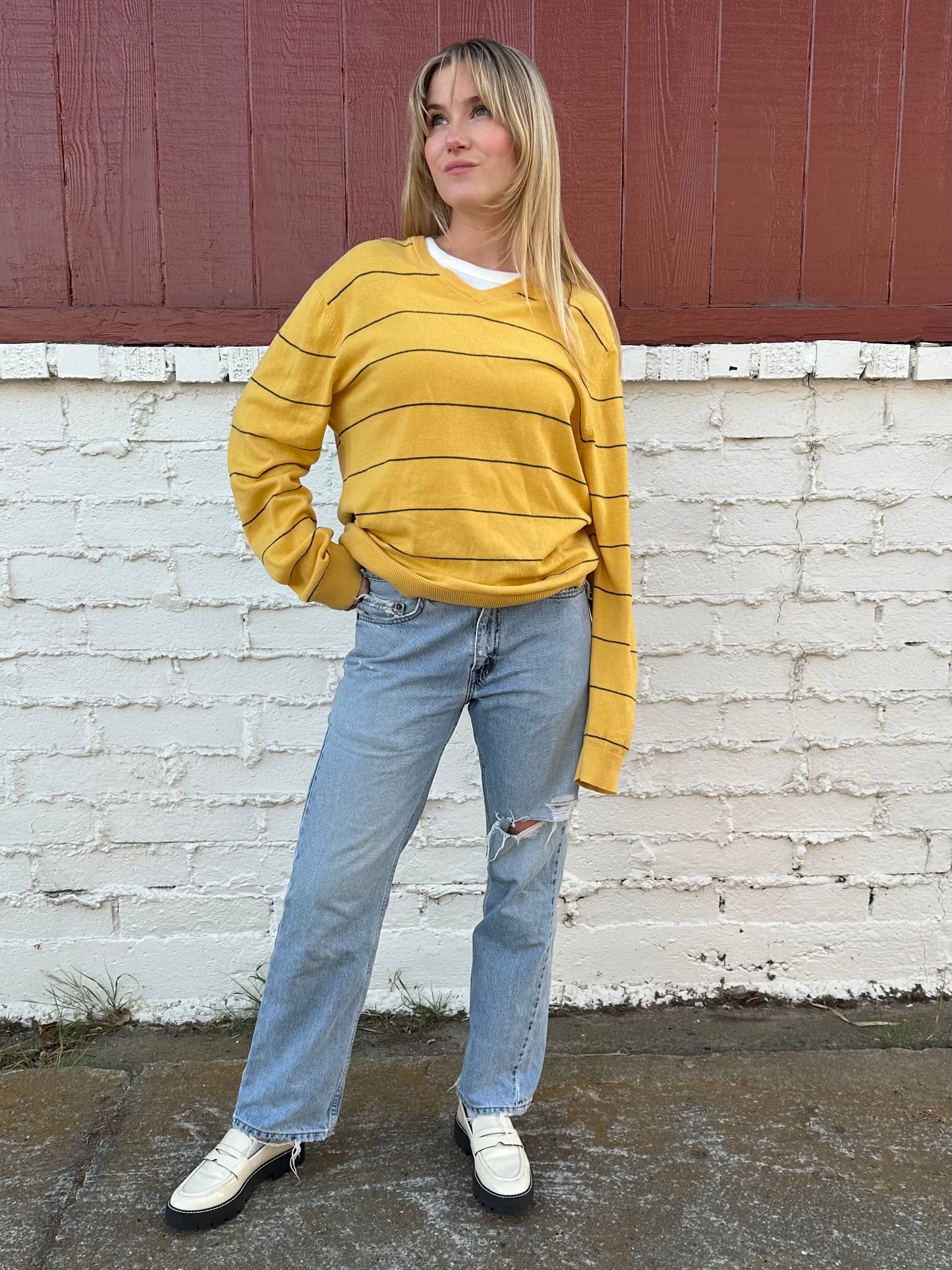 Yellow and Blue Stripe Sweater