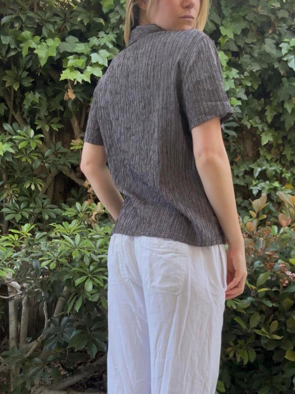 Black and White Button Down Shirt