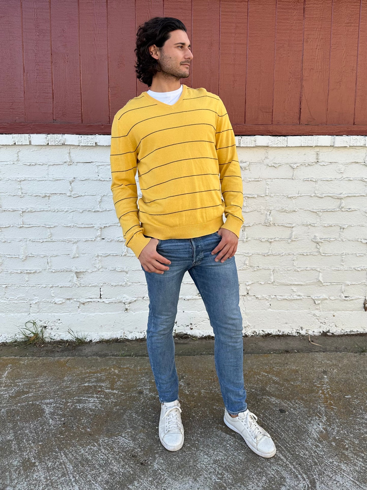 Yellow and Blue Stripe Sweater
