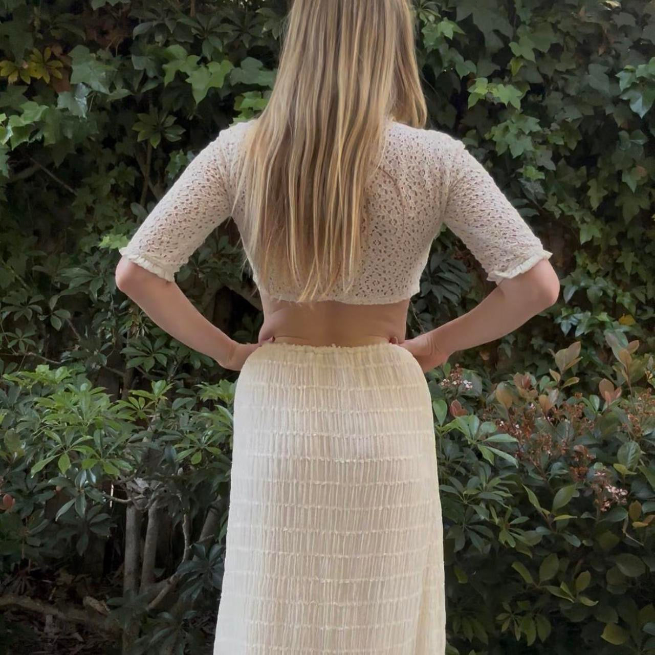 Reformation Cream Lace Top