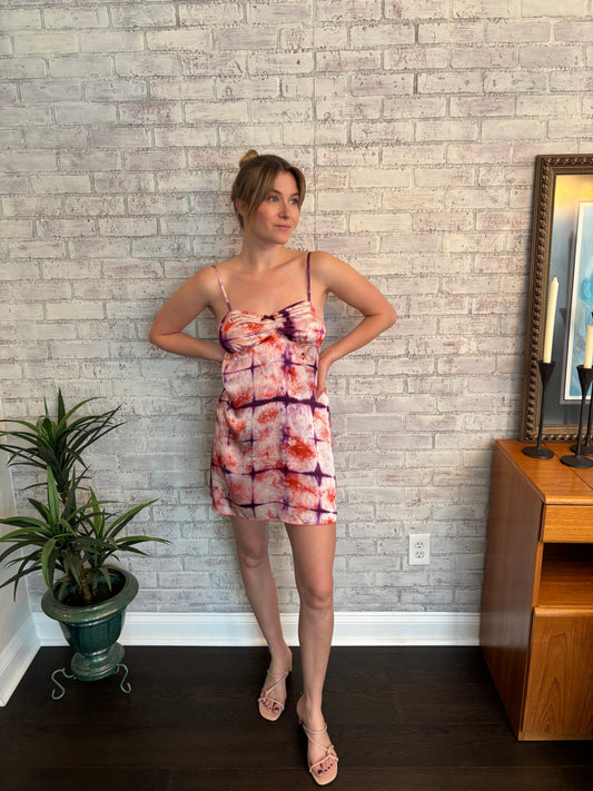 Vintage Tie Dye Mini Slip Dress