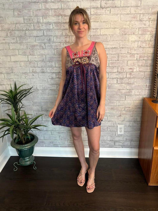 Vintage Boho Silk Dress