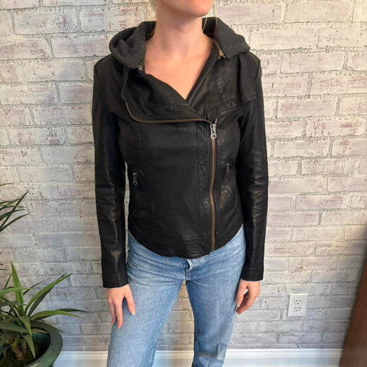 Free People Black Vegan Leather Jacket