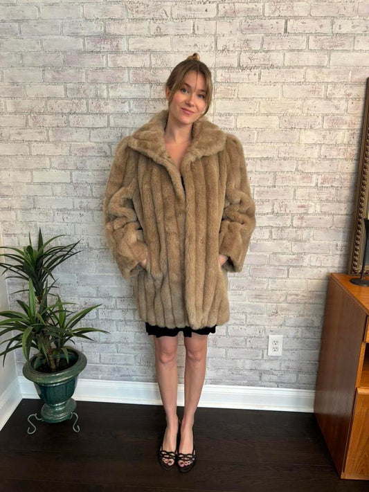Vintage 80s Jordache Faux Fur Coat