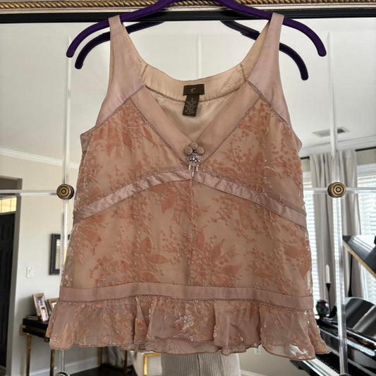 Vintage Whimsical Pink Velvet Tank