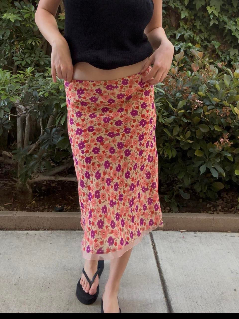 Y2k Floral Midi Skirt
