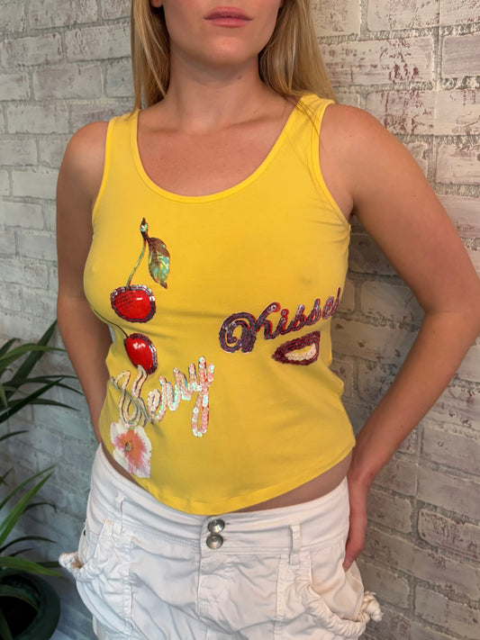 Y2k Cherry Sequin Tank