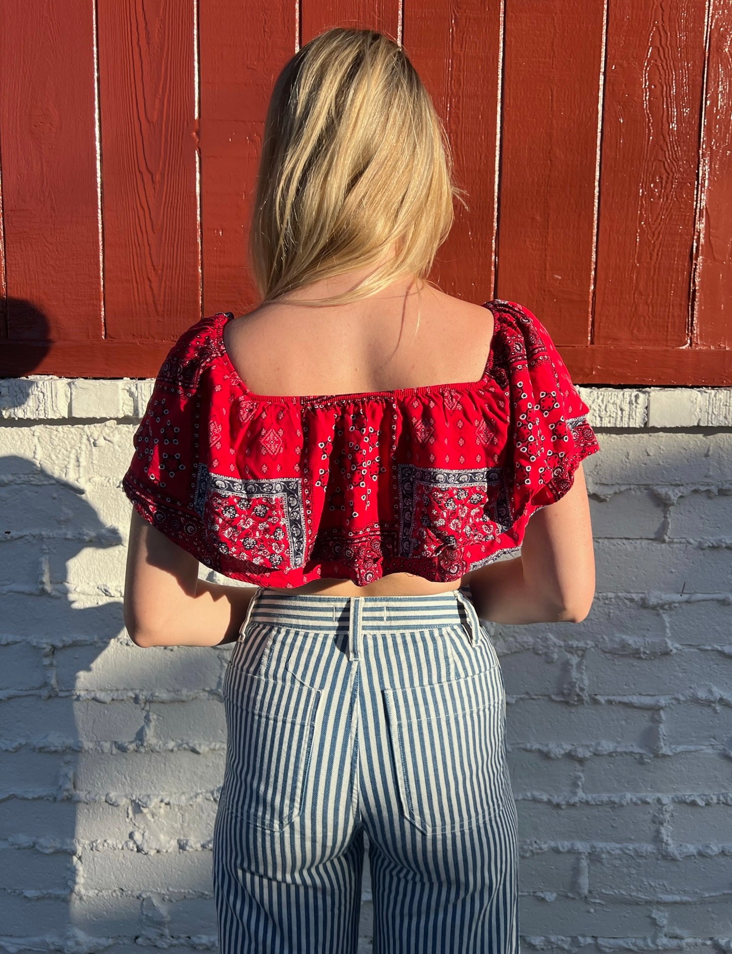 Red Bandana Crop Top