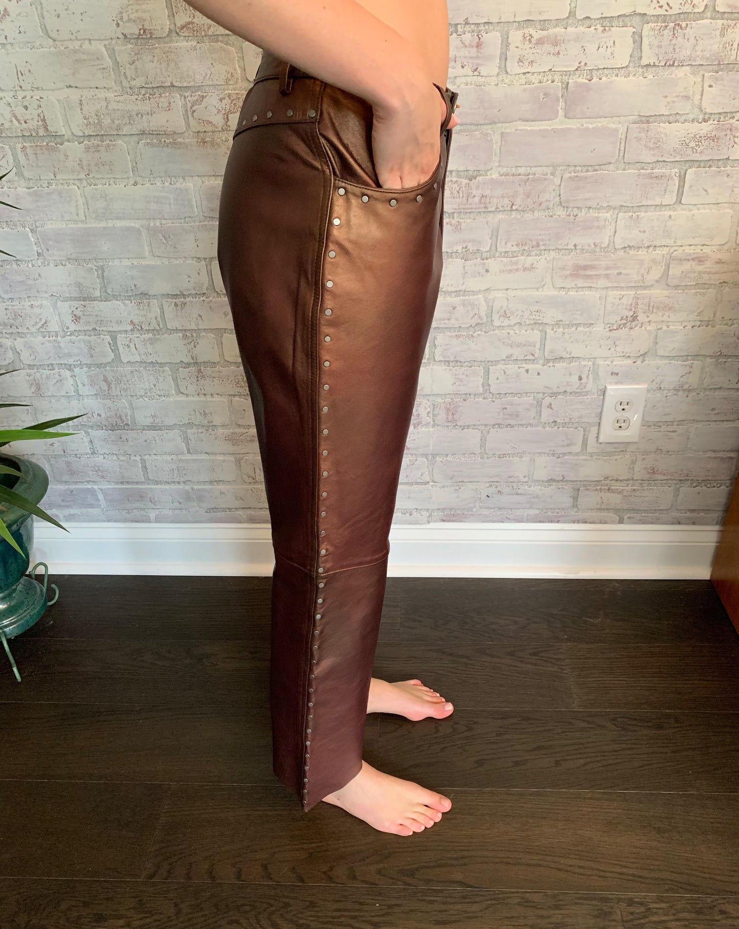 Vintage Harley Davidson Bronze Leather Pants
