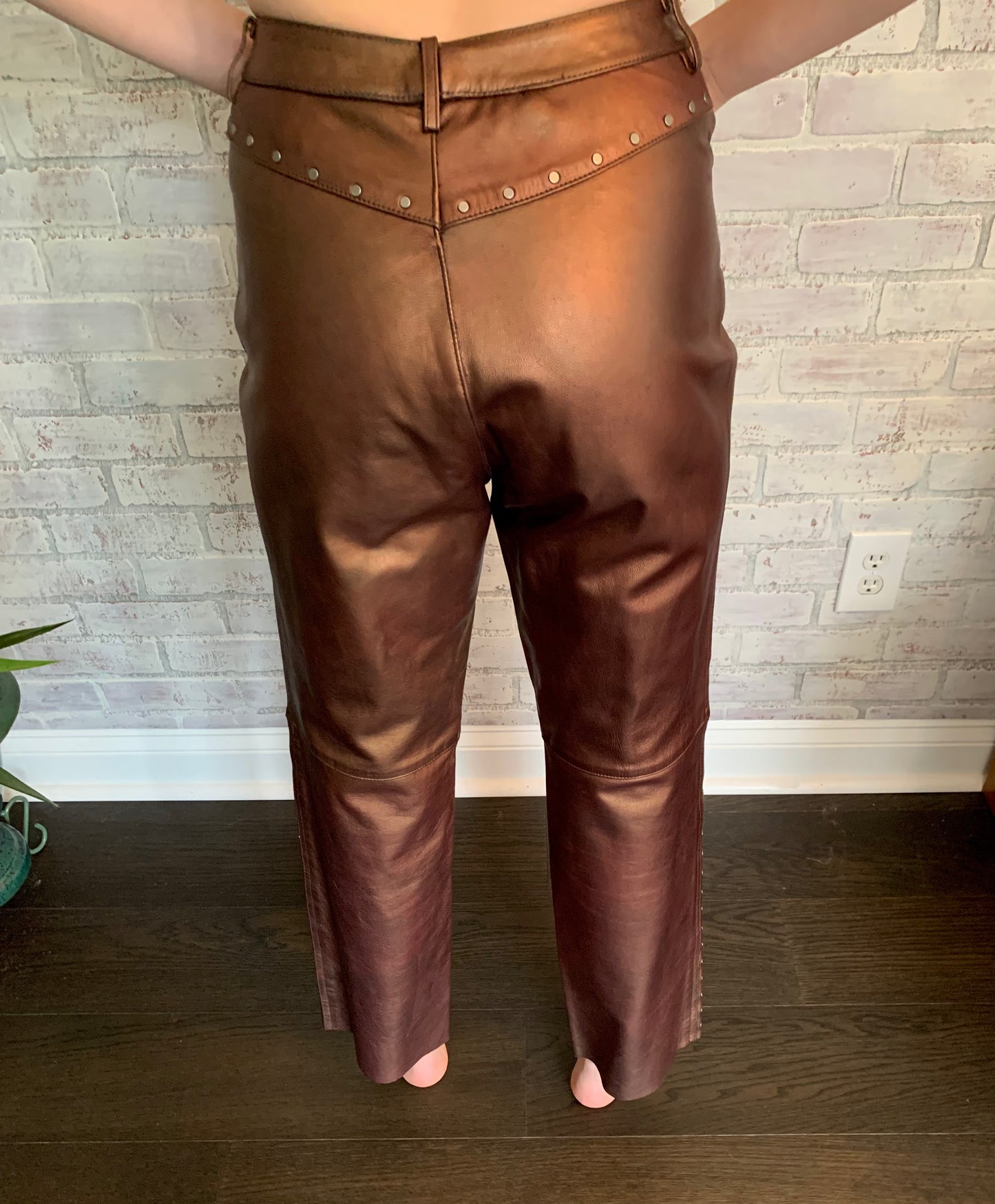 Vintage Harley Davidson Bronze Leather Pants