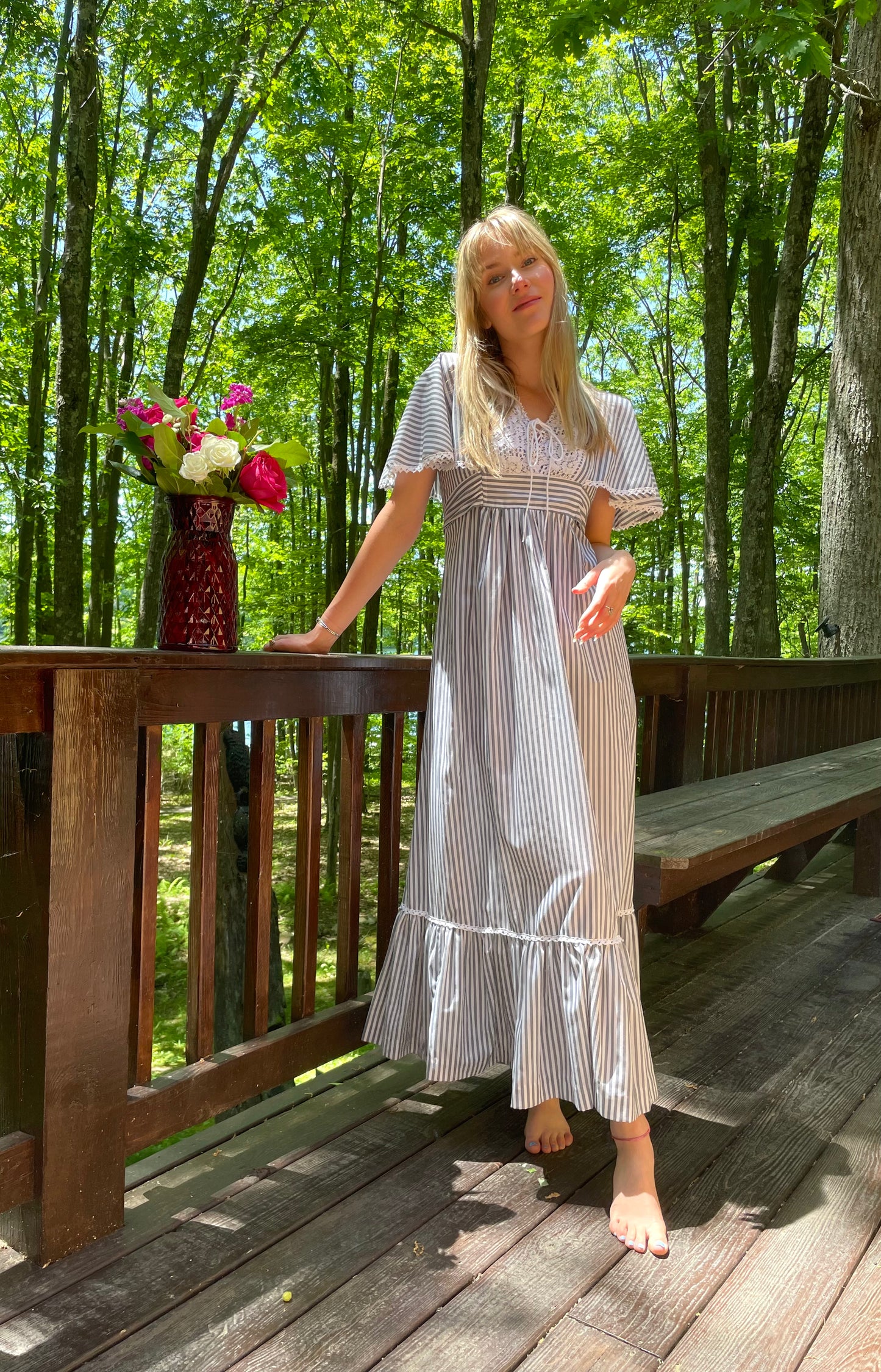 1970s Vintage Prairie Dress