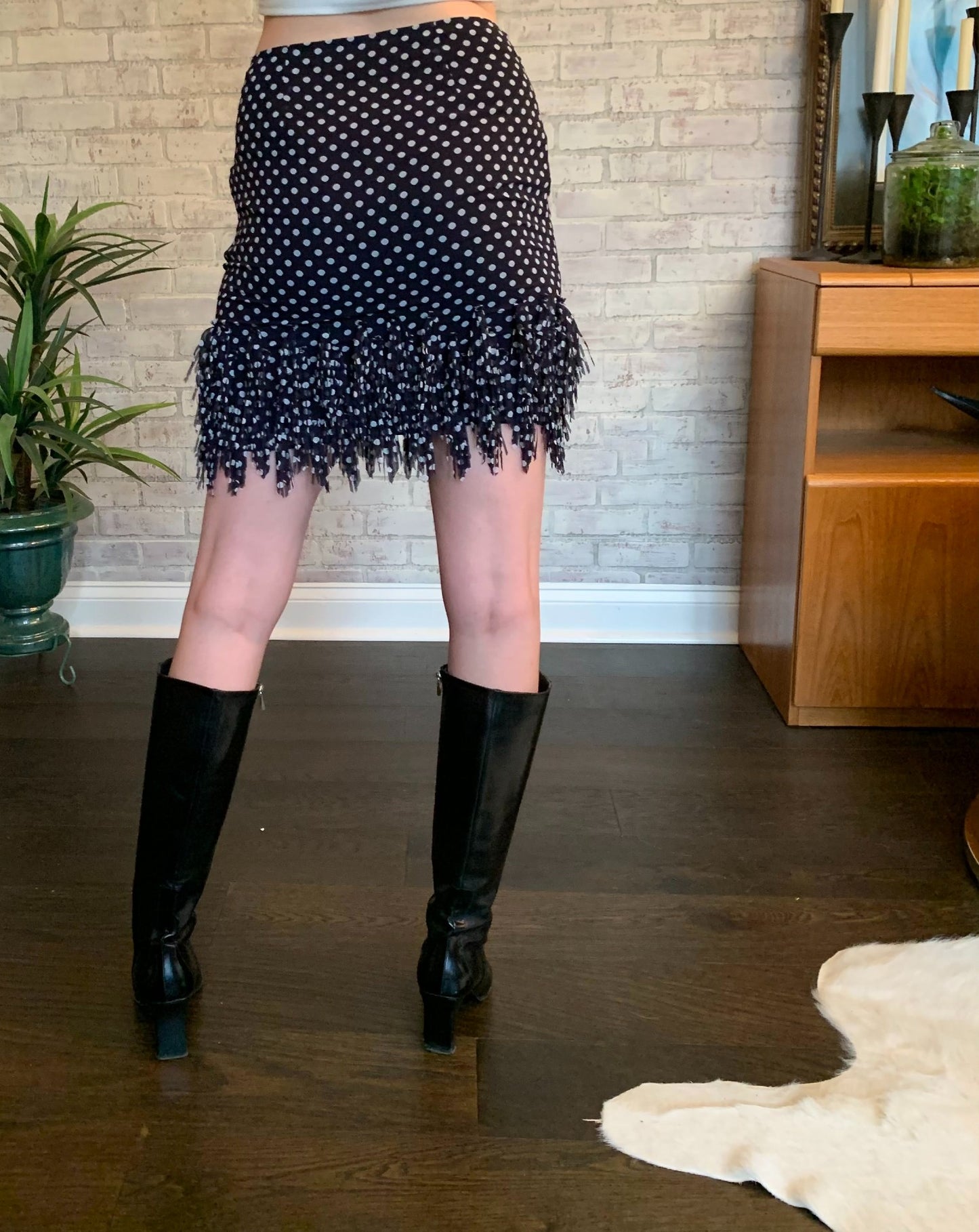 Fringe Polka Dot Skirt