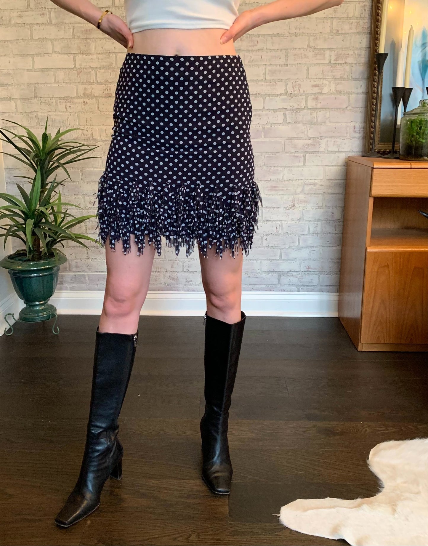 Fringe Polka Dot Skirt