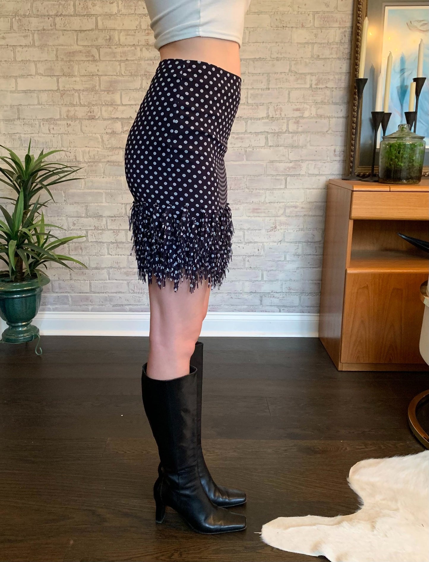 Fringe Polka Dot Skirt