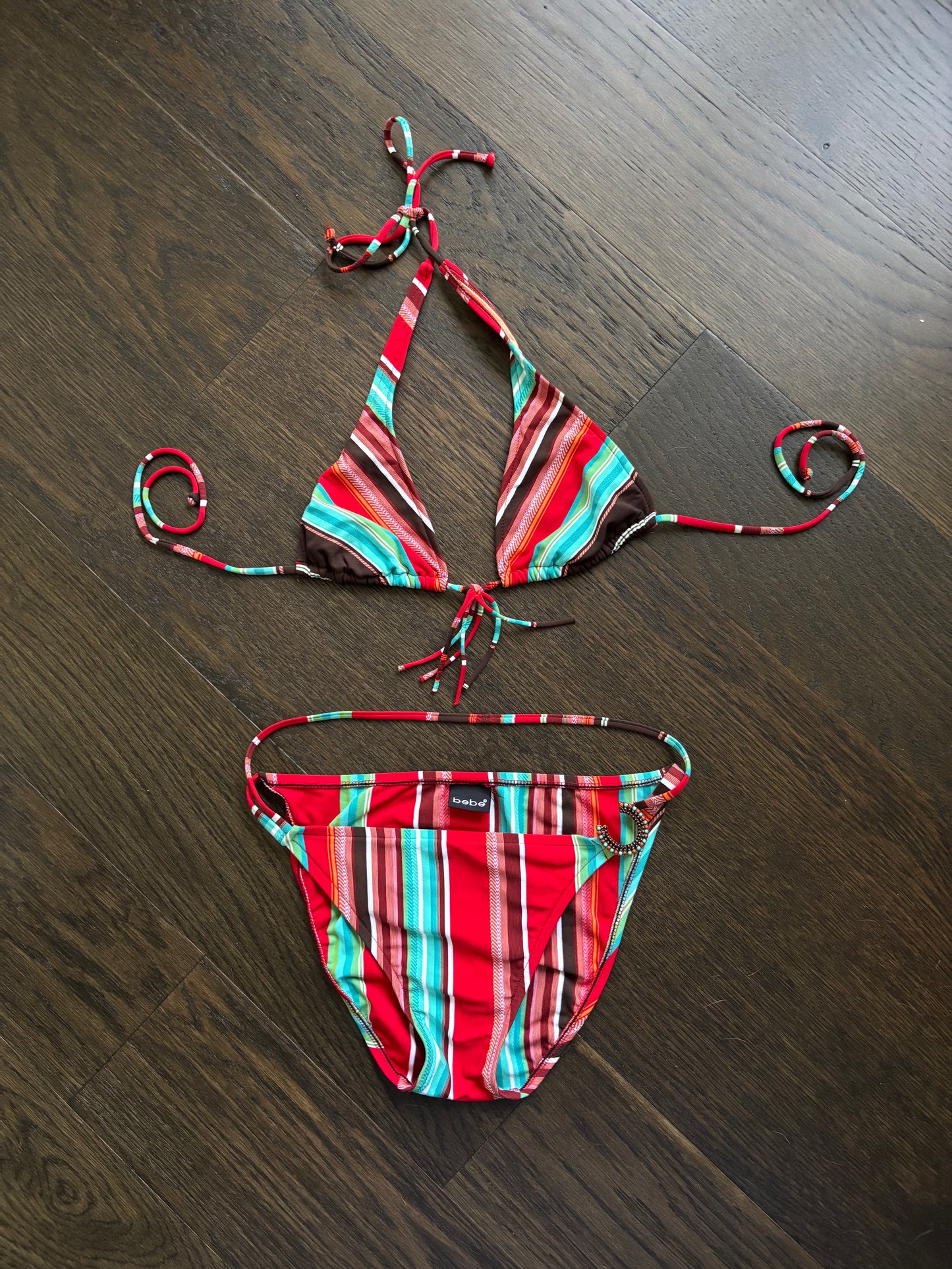 Vintage 90s Striped Bebe Bikini