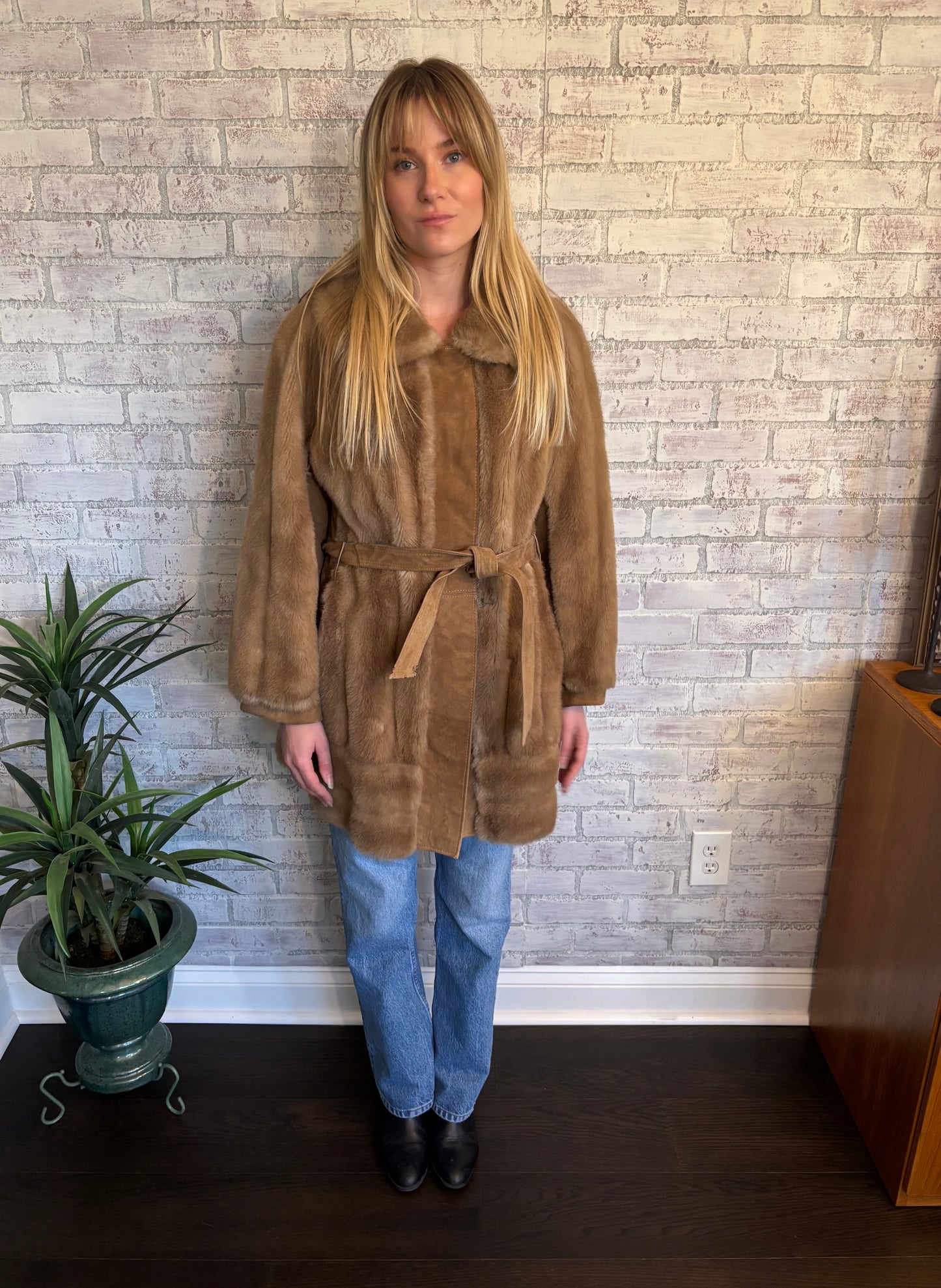 Vintage 70s Brown Fur Coat