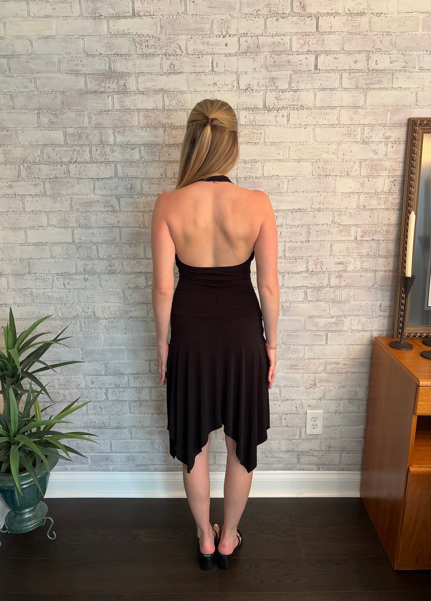 Vintage Y2k Halter Asymmetrical Dress
