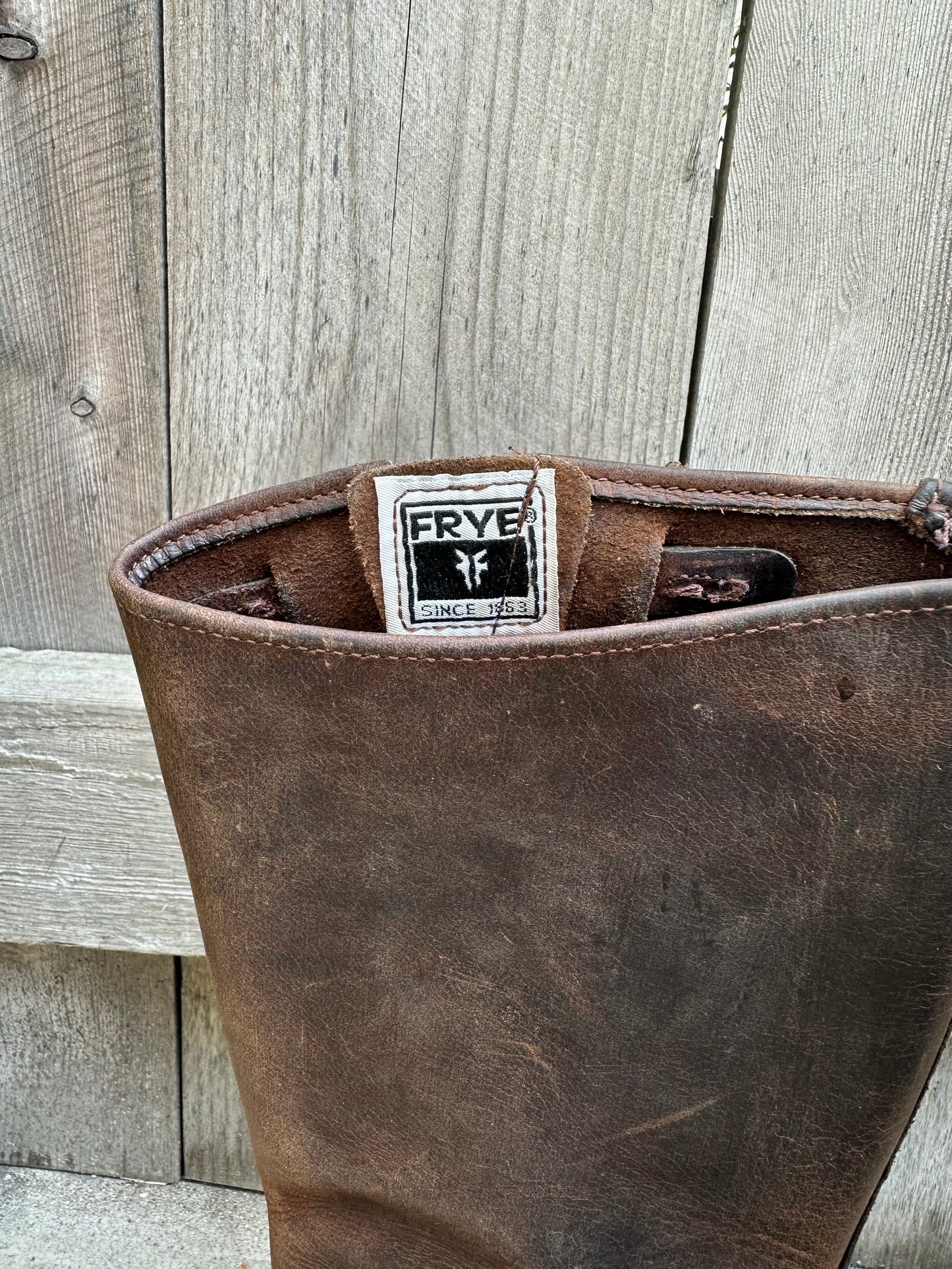 Frye Brown Leather Moto Boots