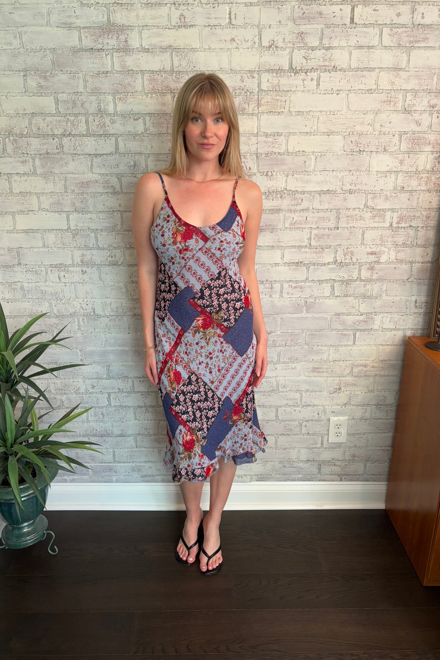 Floral Patchwork Midi Dress