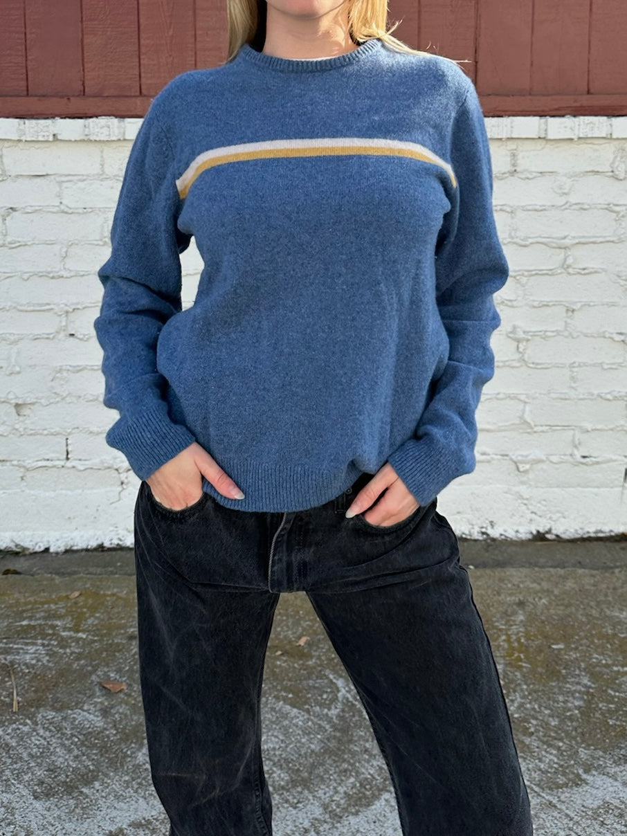 Blue Stripe Lambswool Sweater