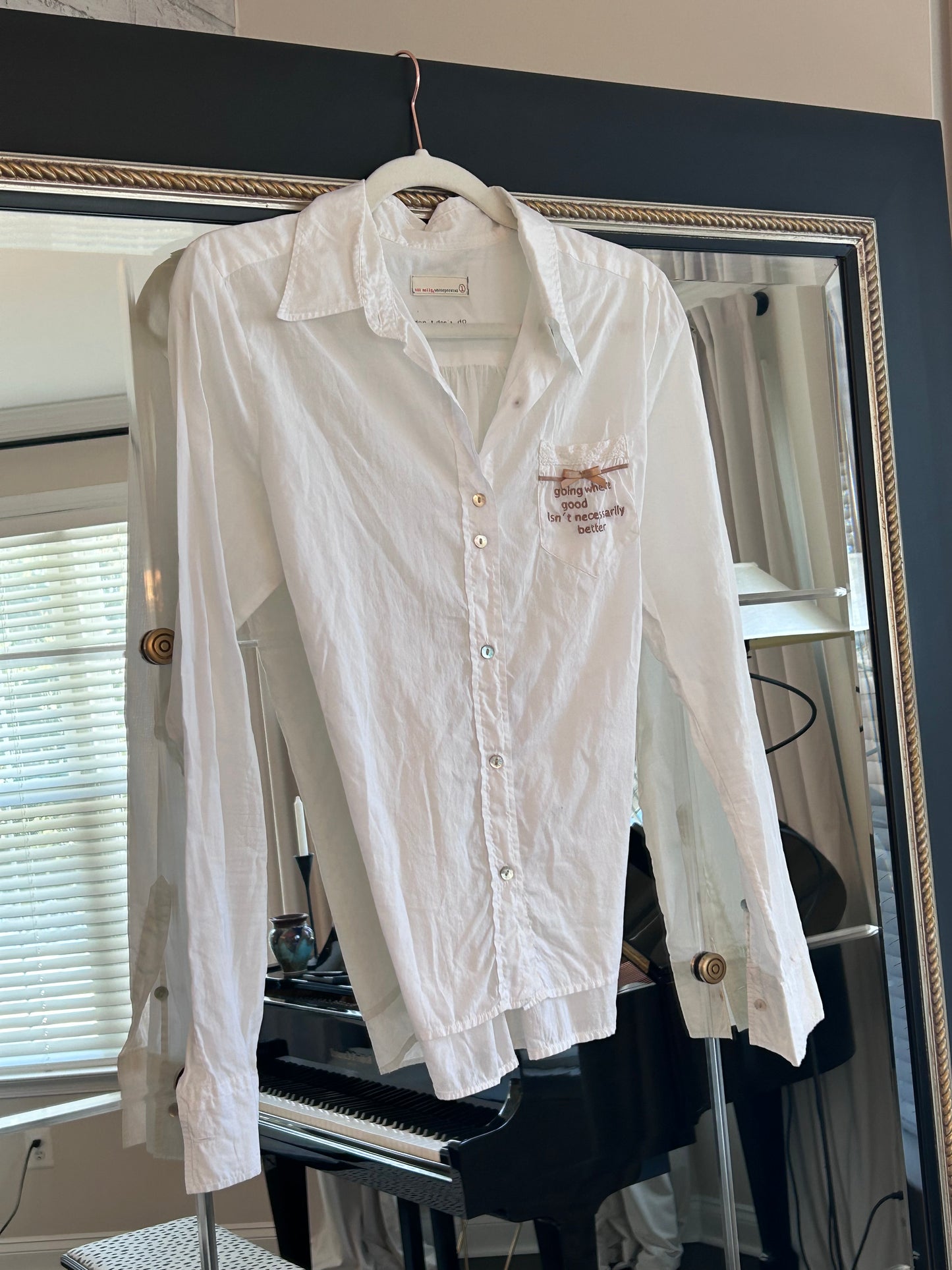 White Embroidered Shirt ￼