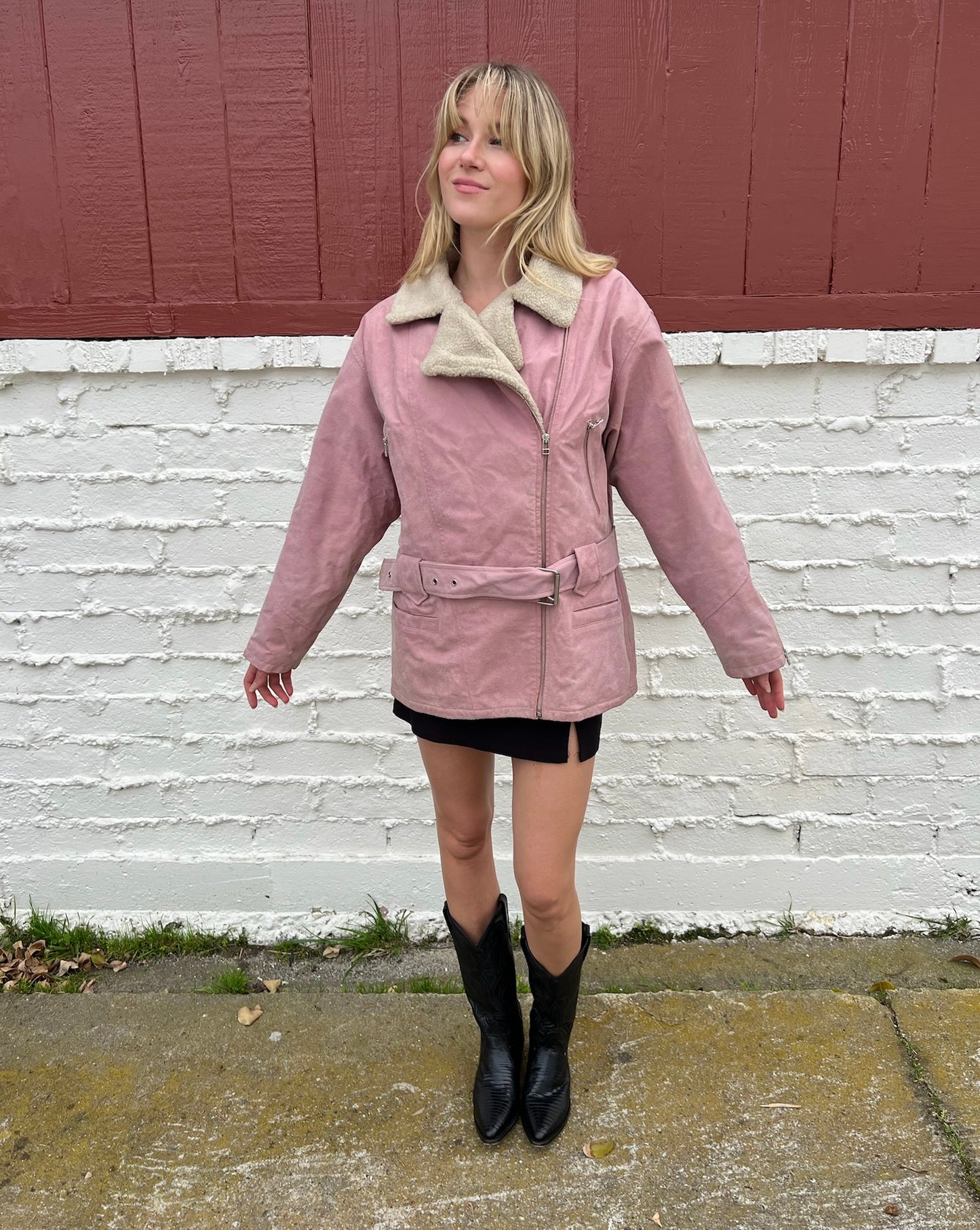 Vintage Pink Leather Jacket