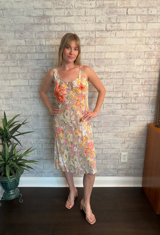 Vintage Beaded Floral Dress