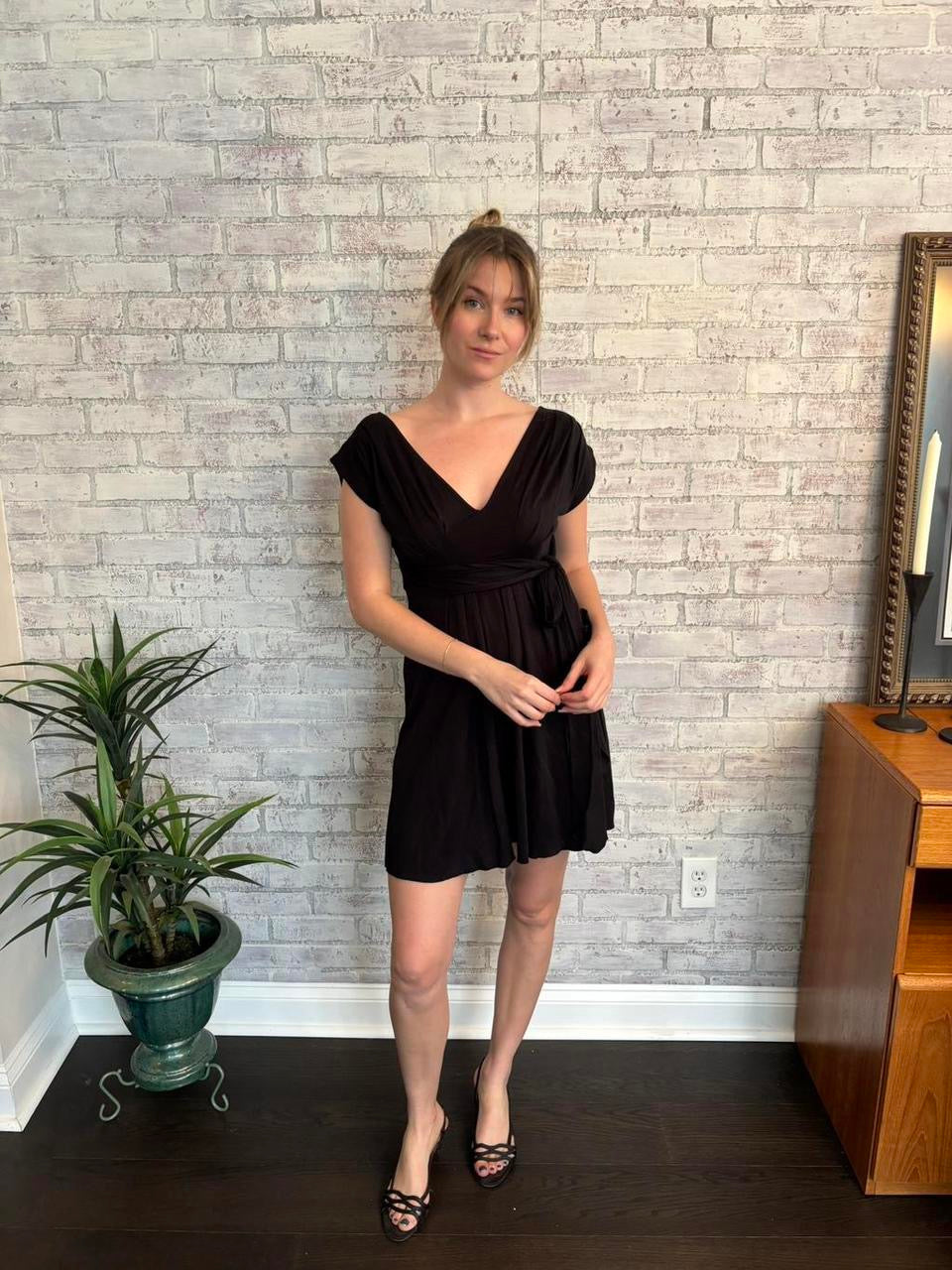 Vintage Free People Flowy Black Dress