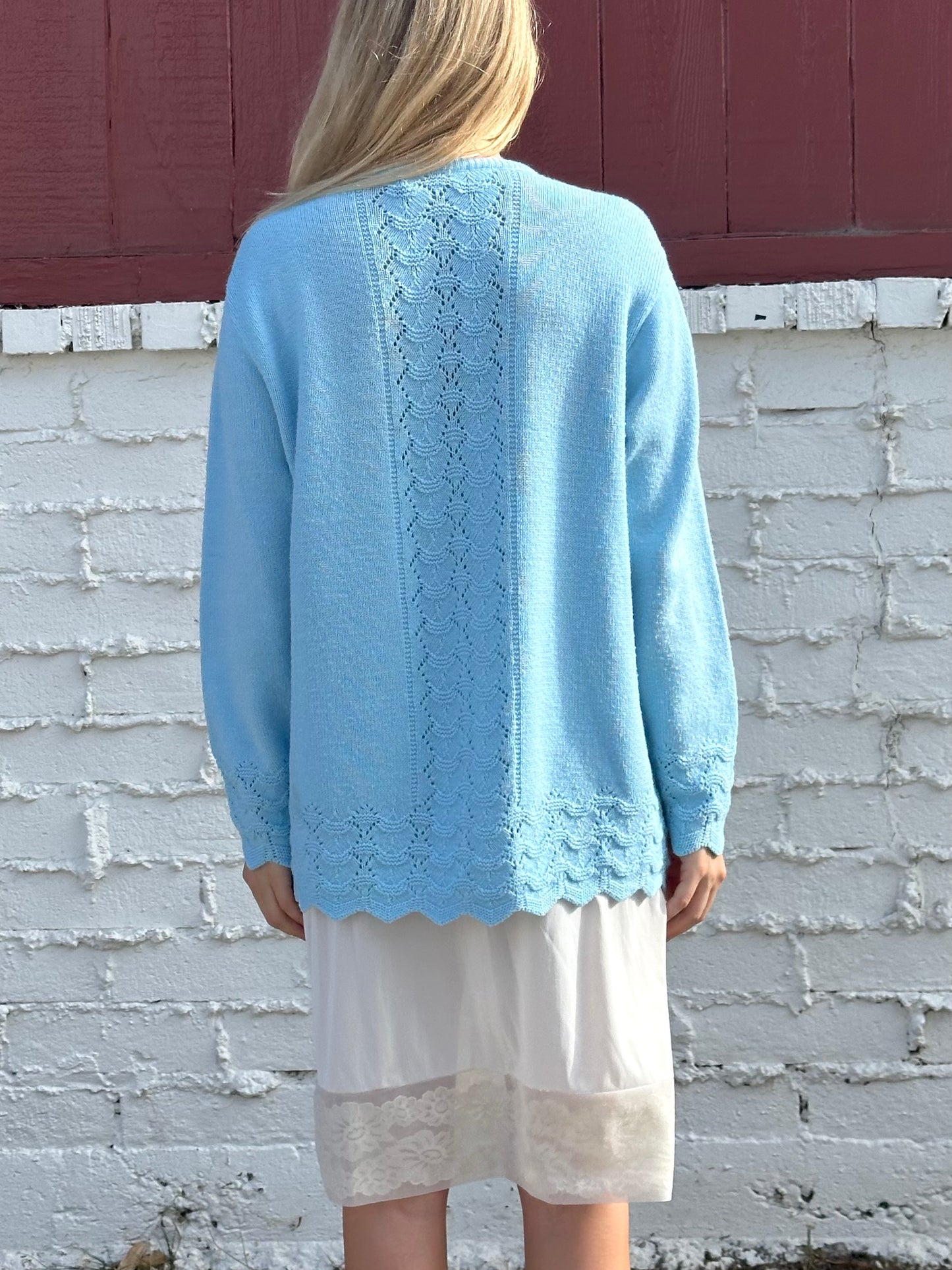 Vintage Baby Blue Cardigan Sweater