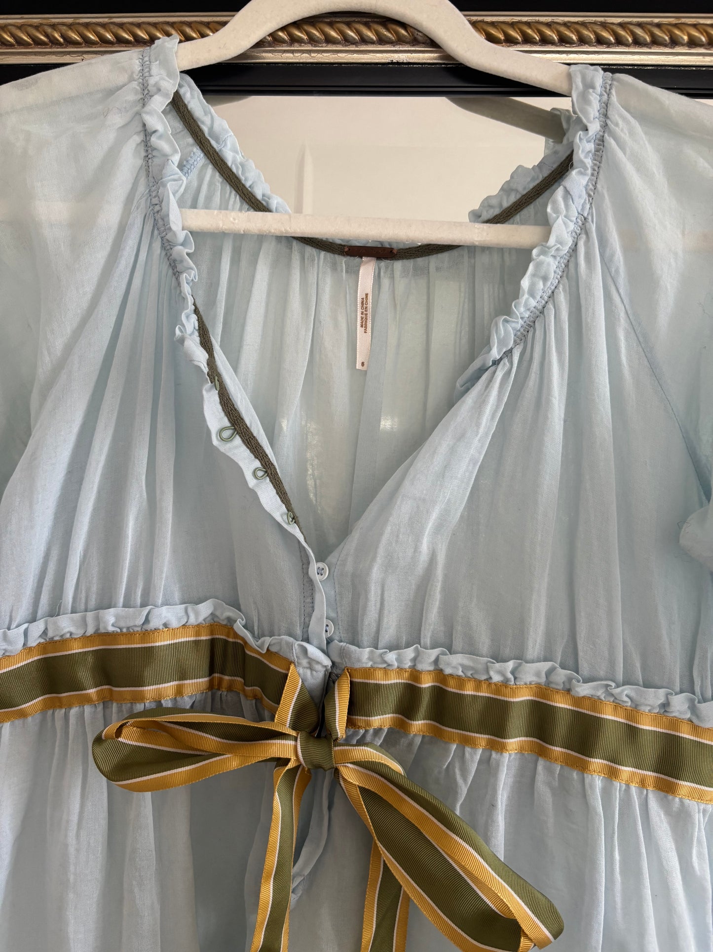 Vintage Baby Blue Baby Doll Top