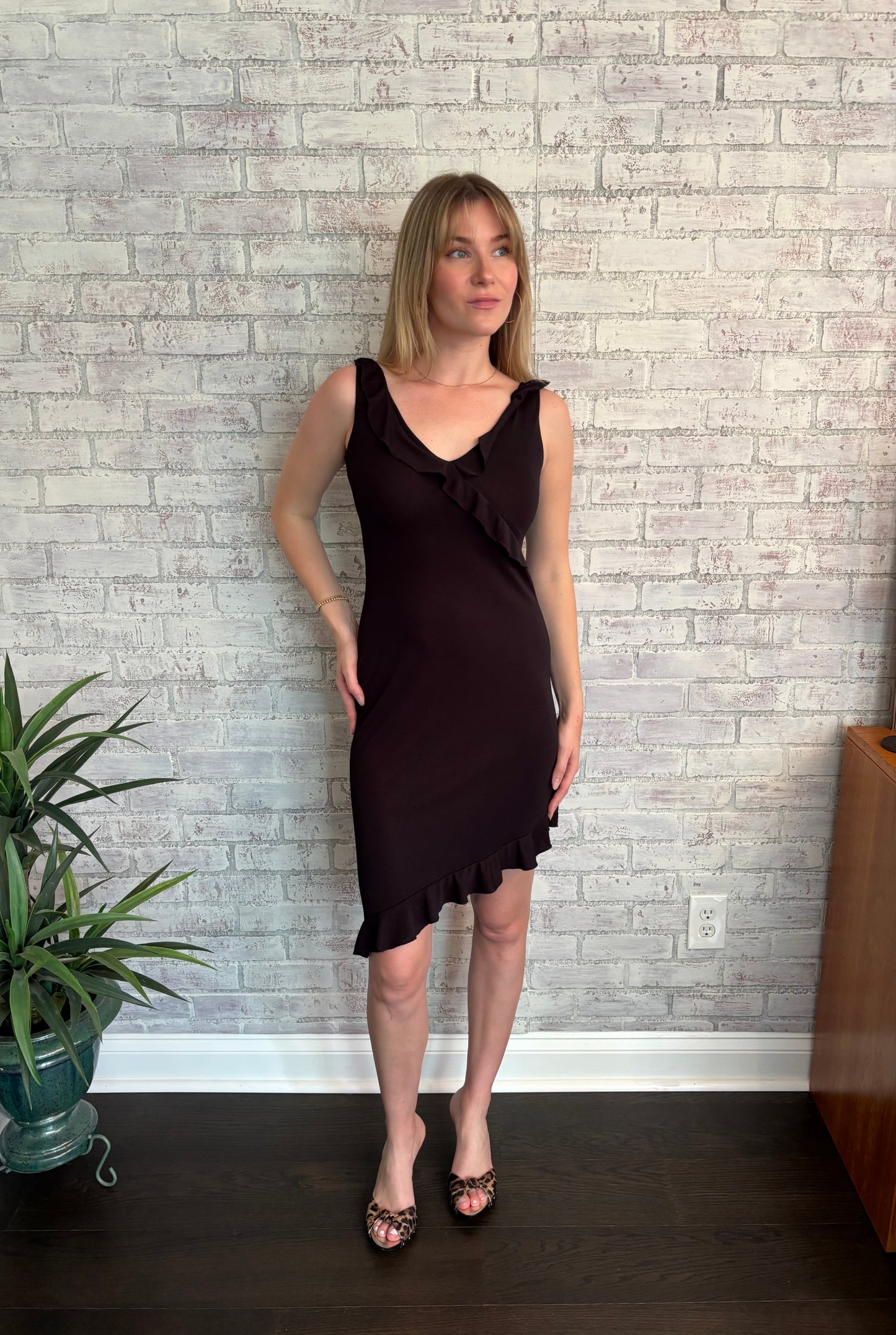 Vintage Y2k Black Asymmetrical Dress