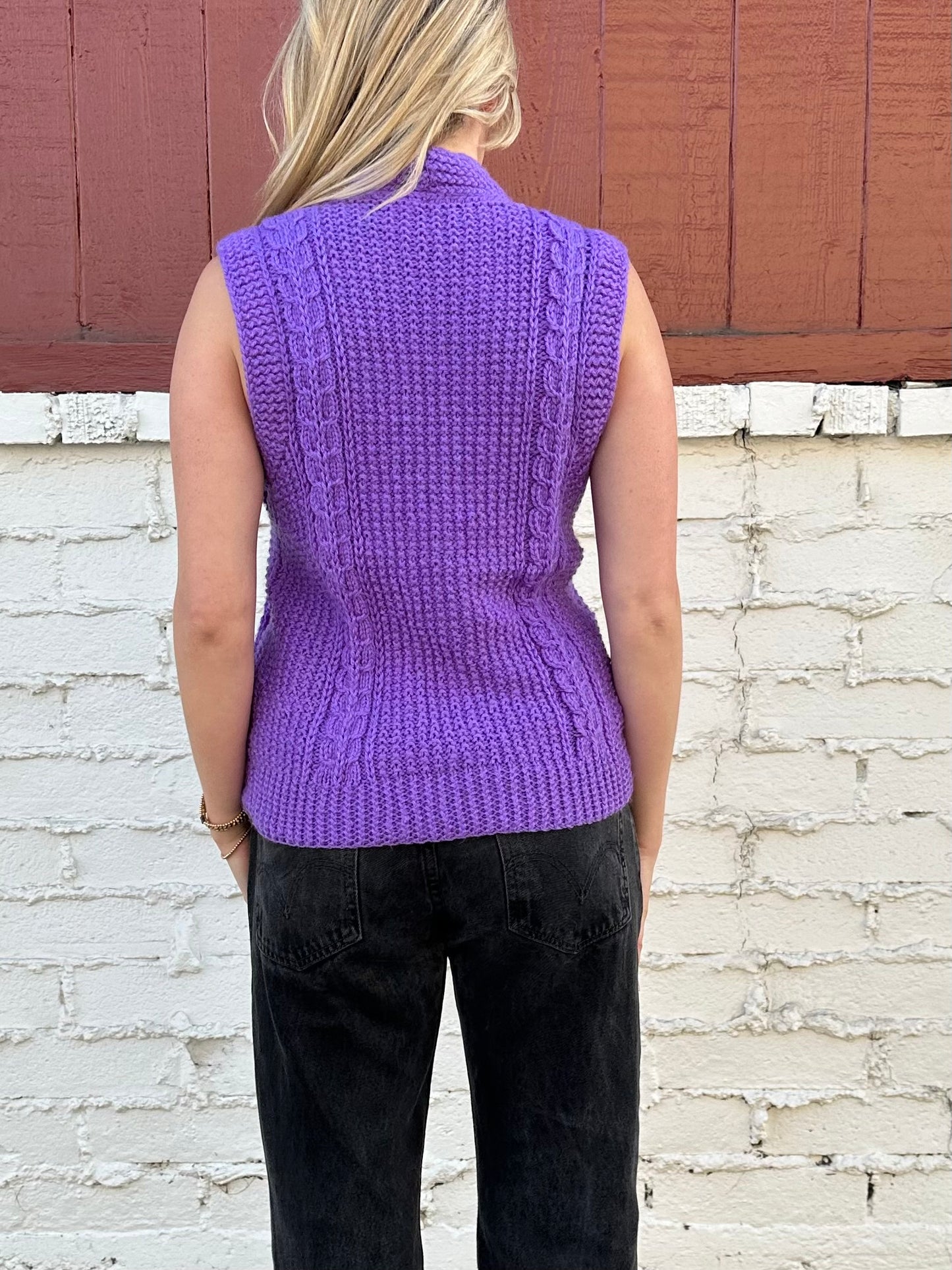 Purple Knit Sweater Vest