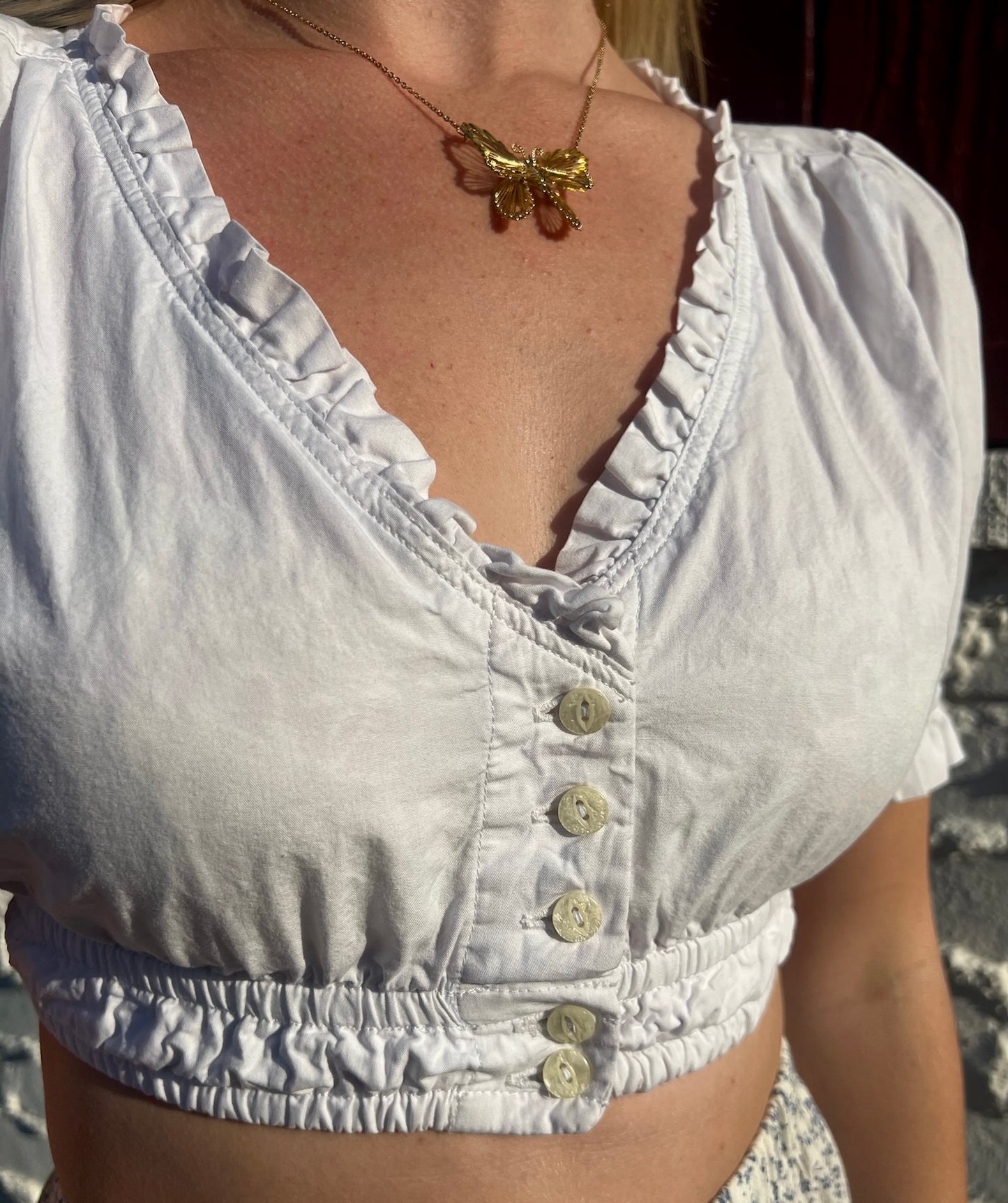 Vintage White Crop Top