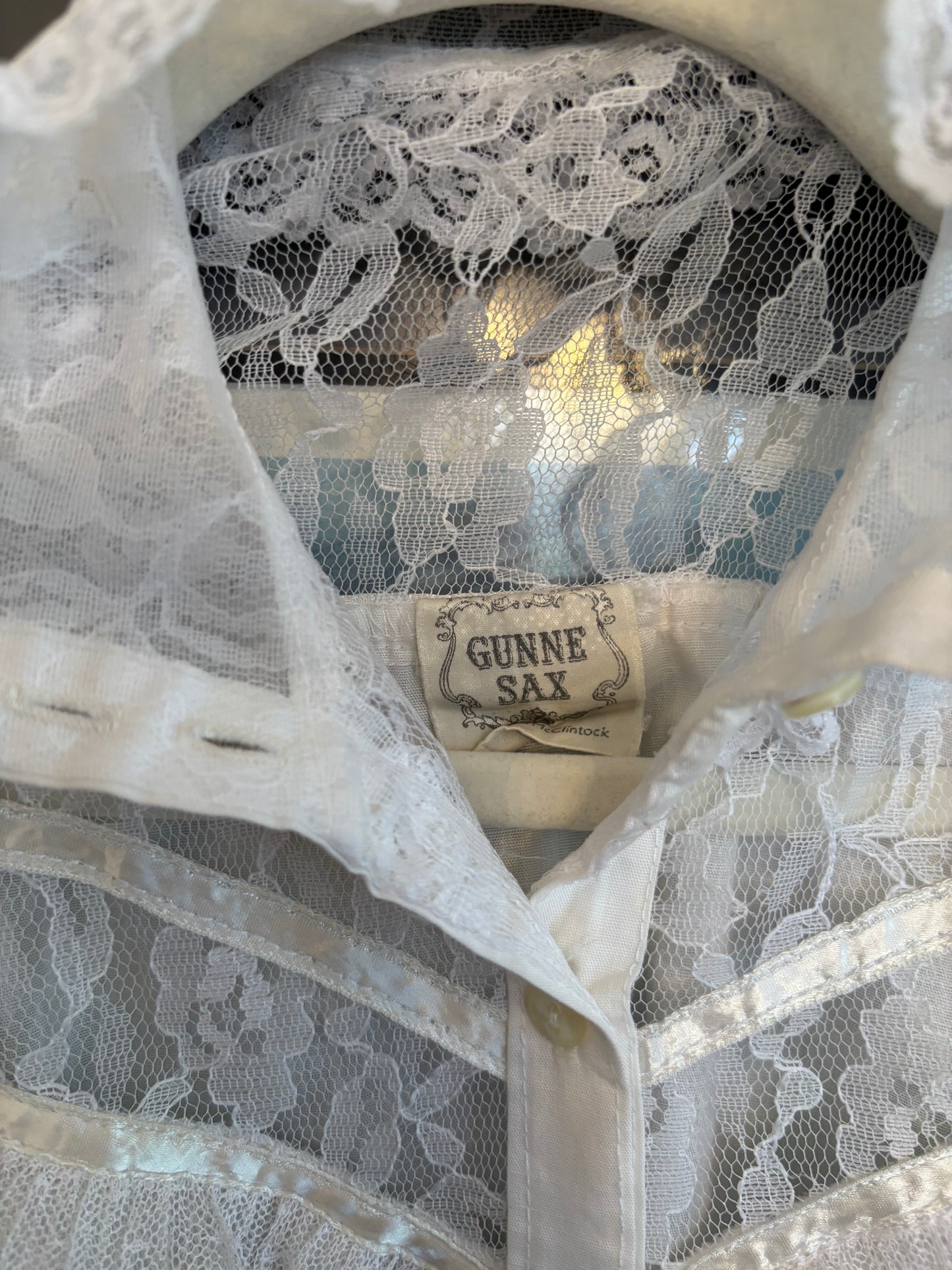 Vintage 80s Gunne Sax Lace Blouse