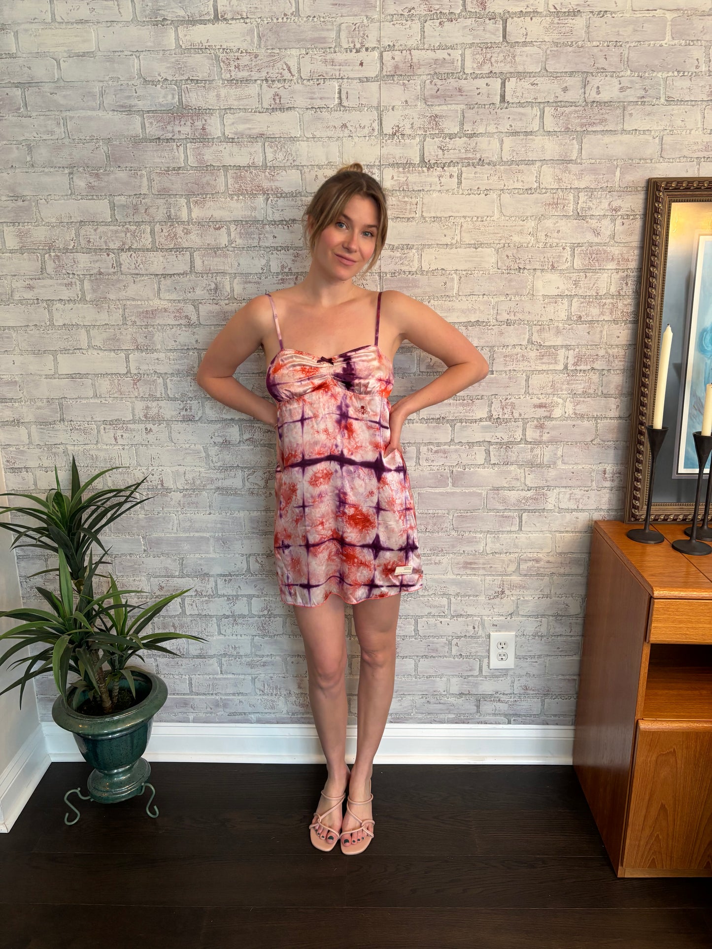 Vintage Tie Dye Mini Slip Dress
