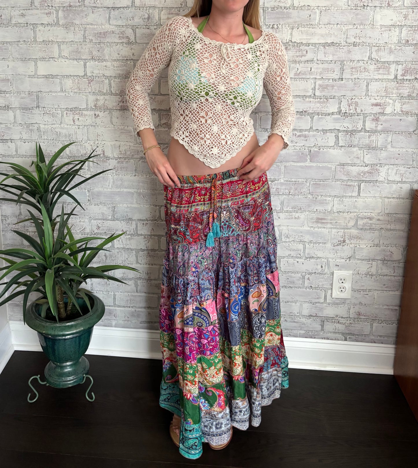 Vintage Cream Crochet Top