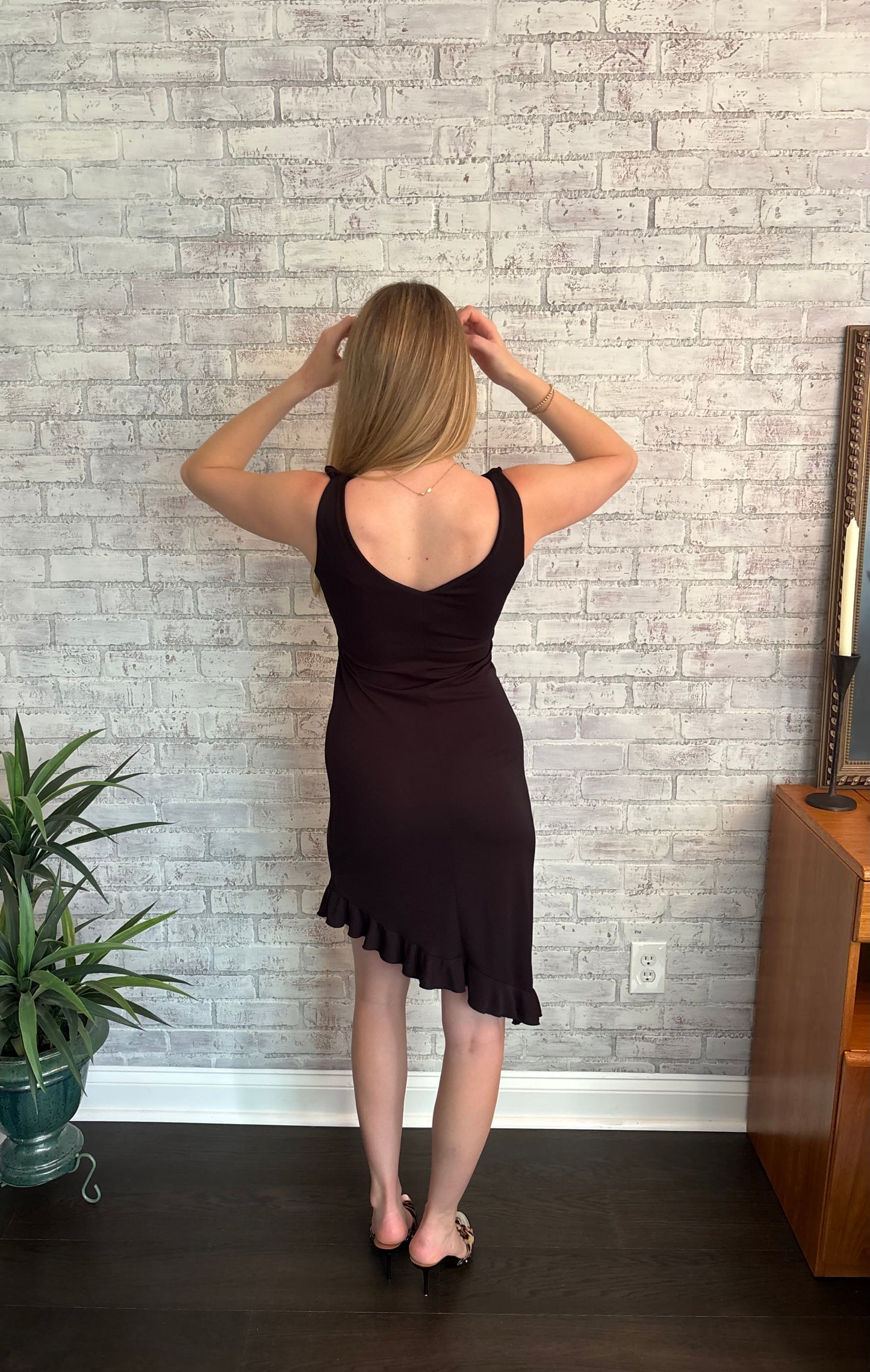 Vintage Y2k Black Asymmetrical Dress