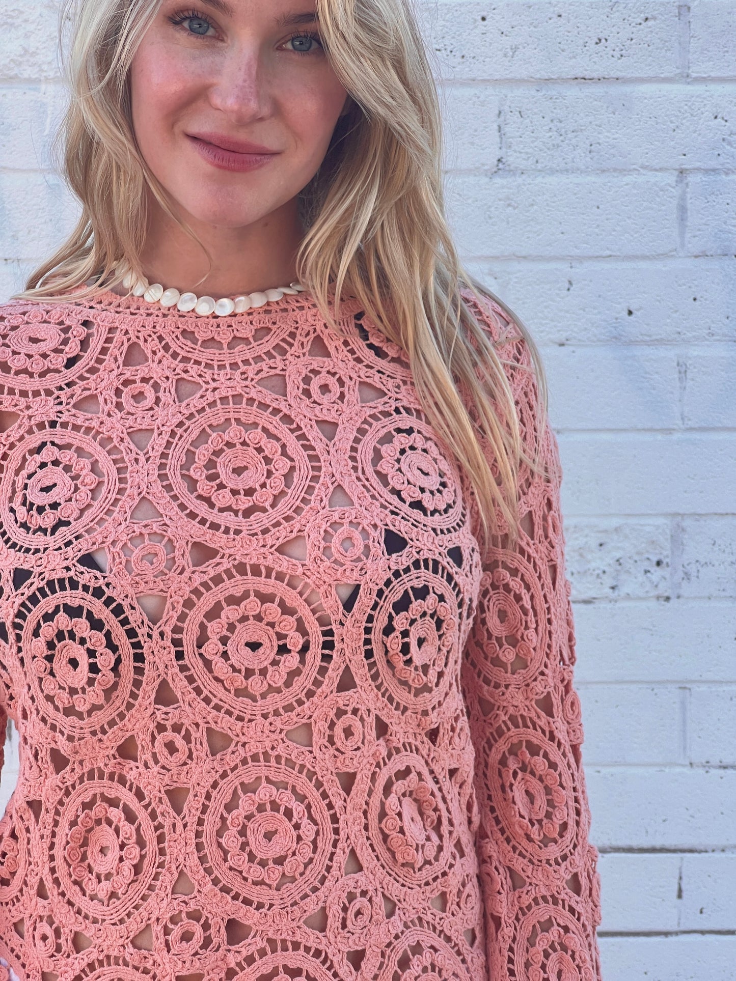 Coral Crochet Top