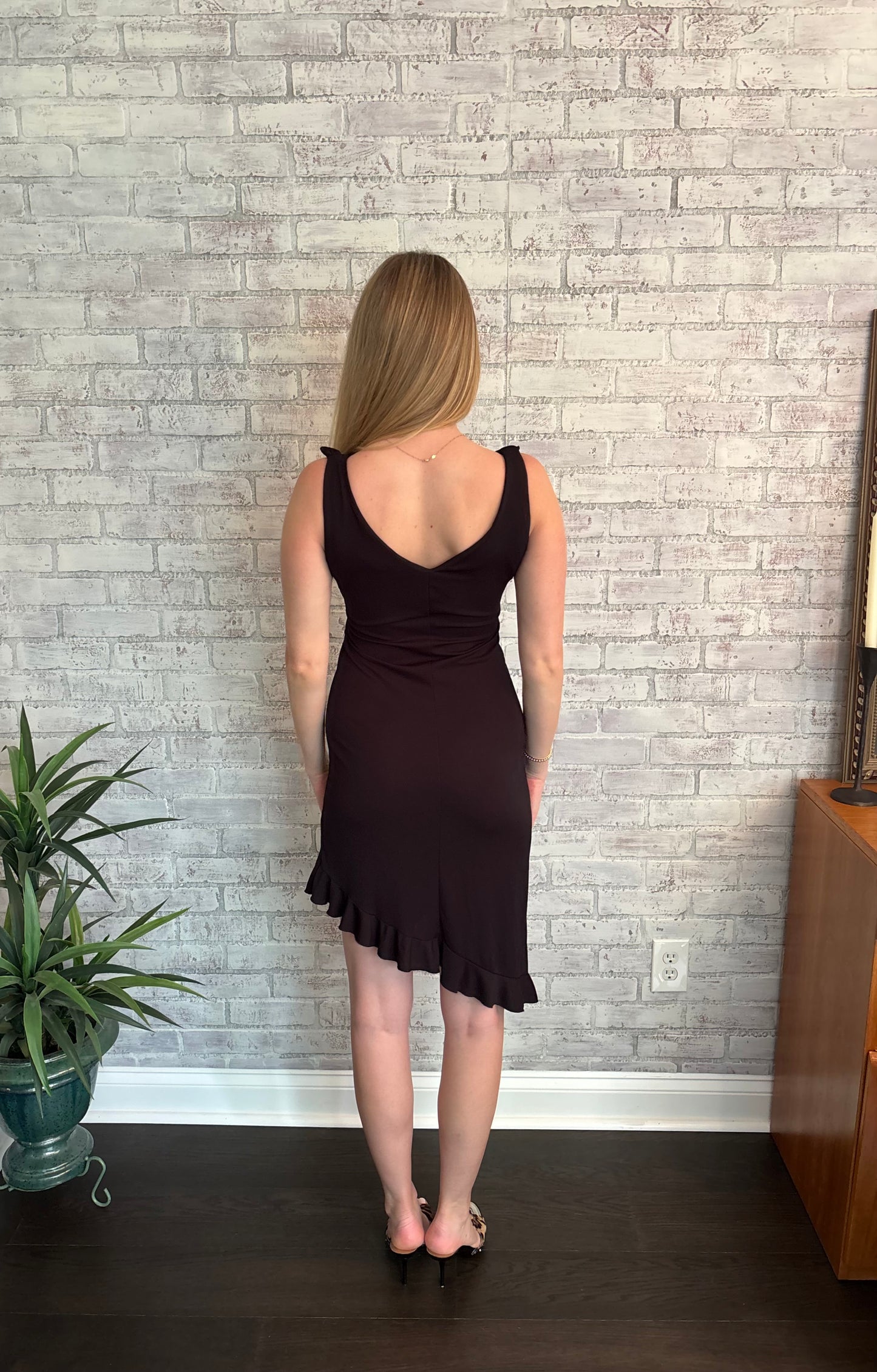 Vintage Y2k Black Asymmetrical Dress