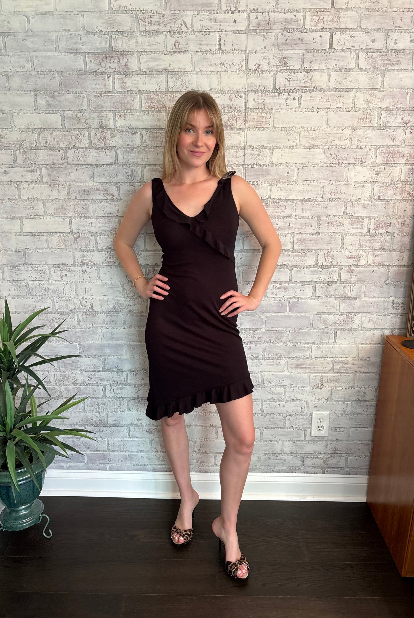Vintage Y2k Black Asymmetrical Dress