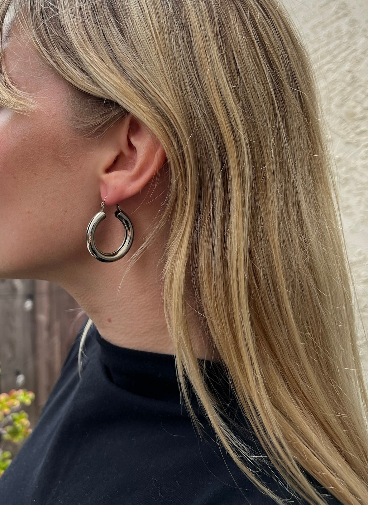 Chunky Silver Hoops