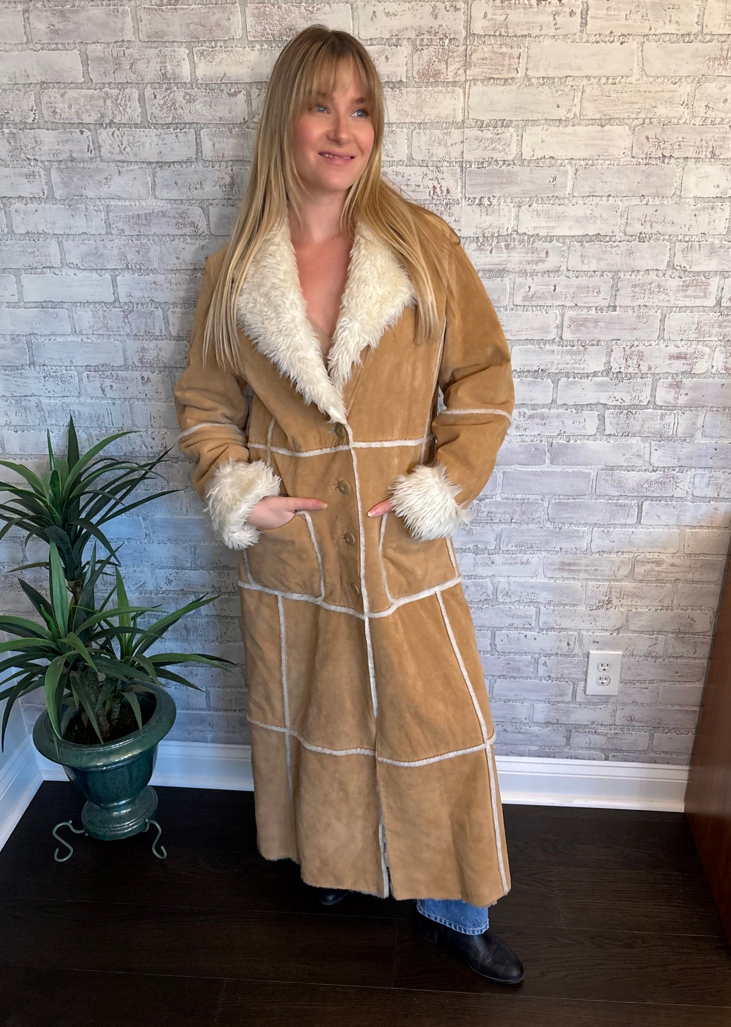 Vintage Shearling Suede Jacket