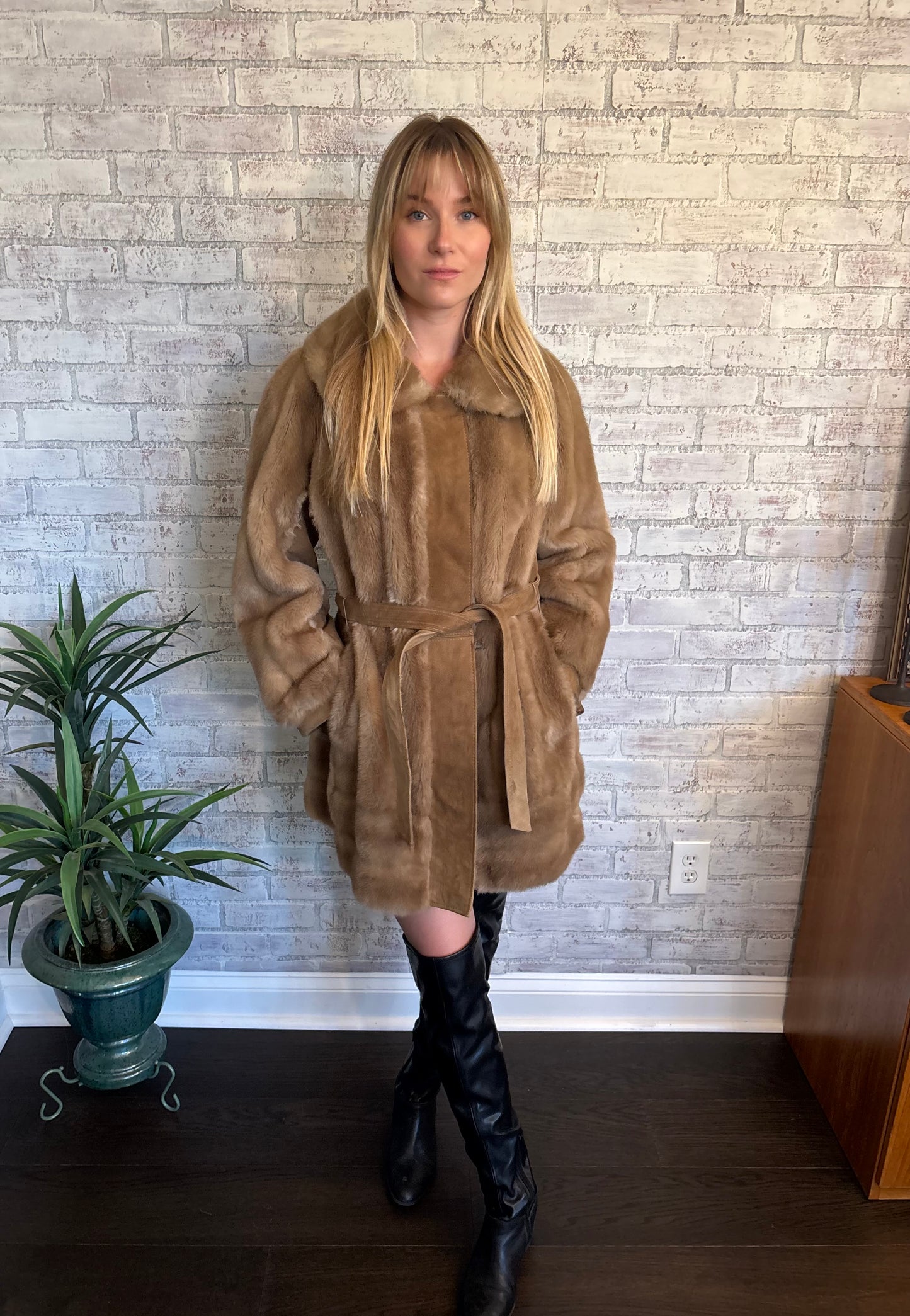 Vintage 70s Brown Fur Coat