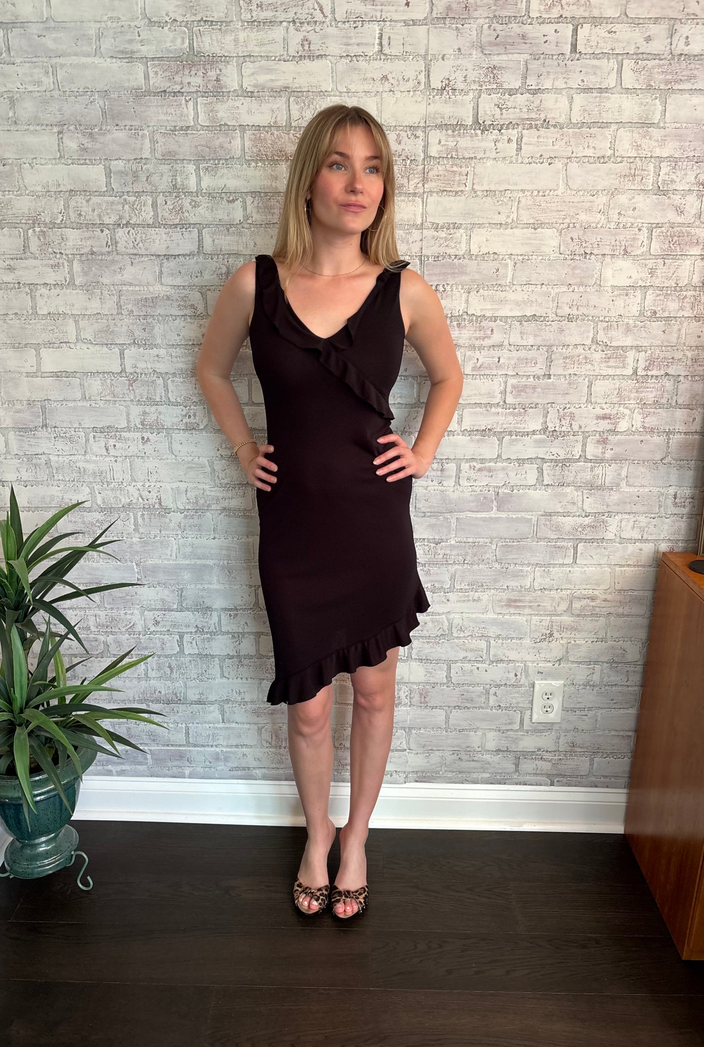 Vintage Y2k Black Asymmetrical Dress