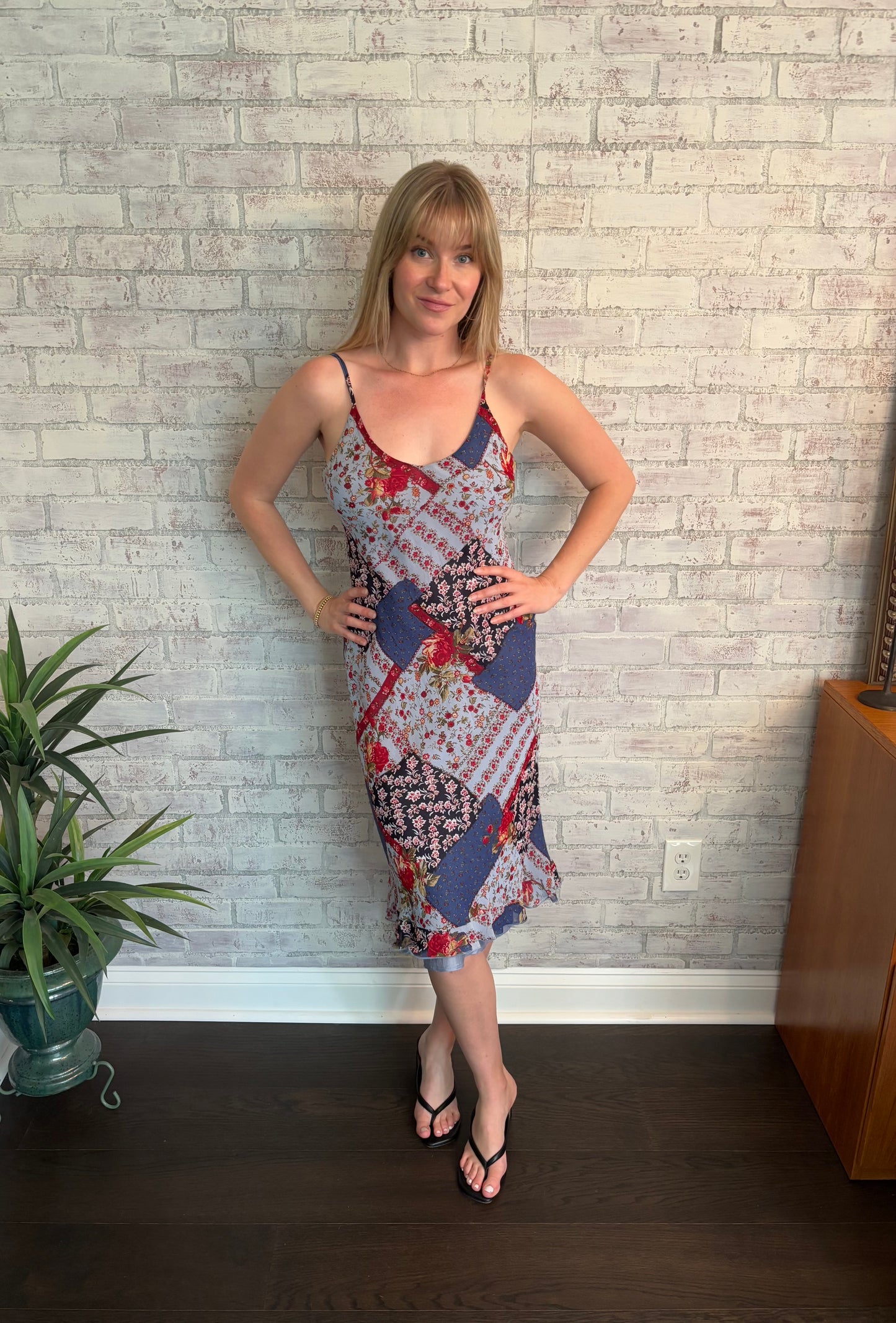 Floral Patchwork Midi Dress