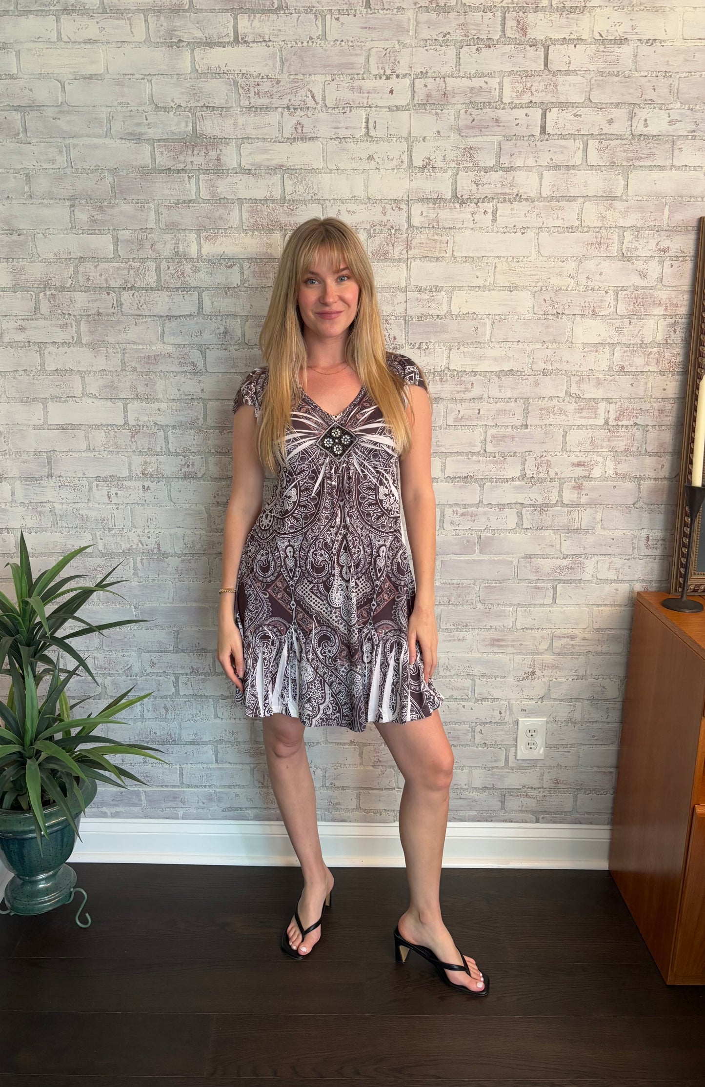 Vintage Y2k Embellished Flowy Dress