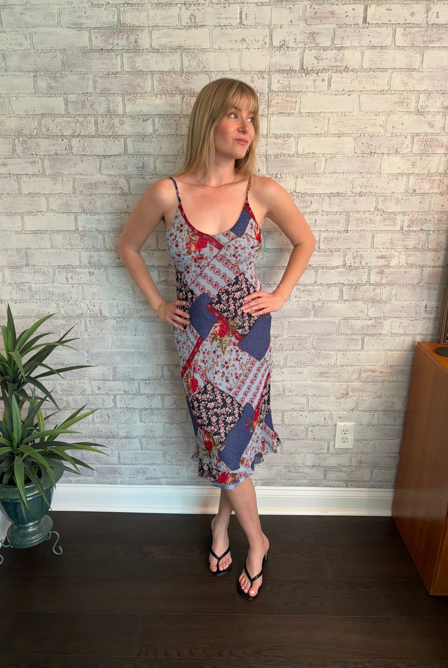Floral Patchwork Midi Dress