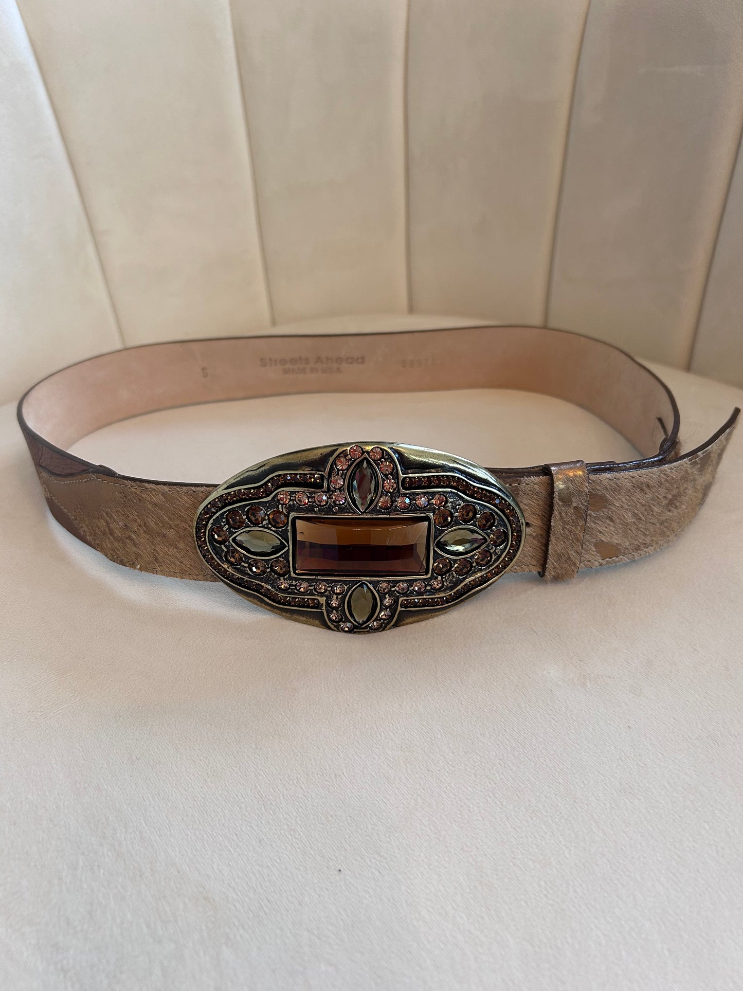 Vintage Genuine Leather and Cowhide Belt