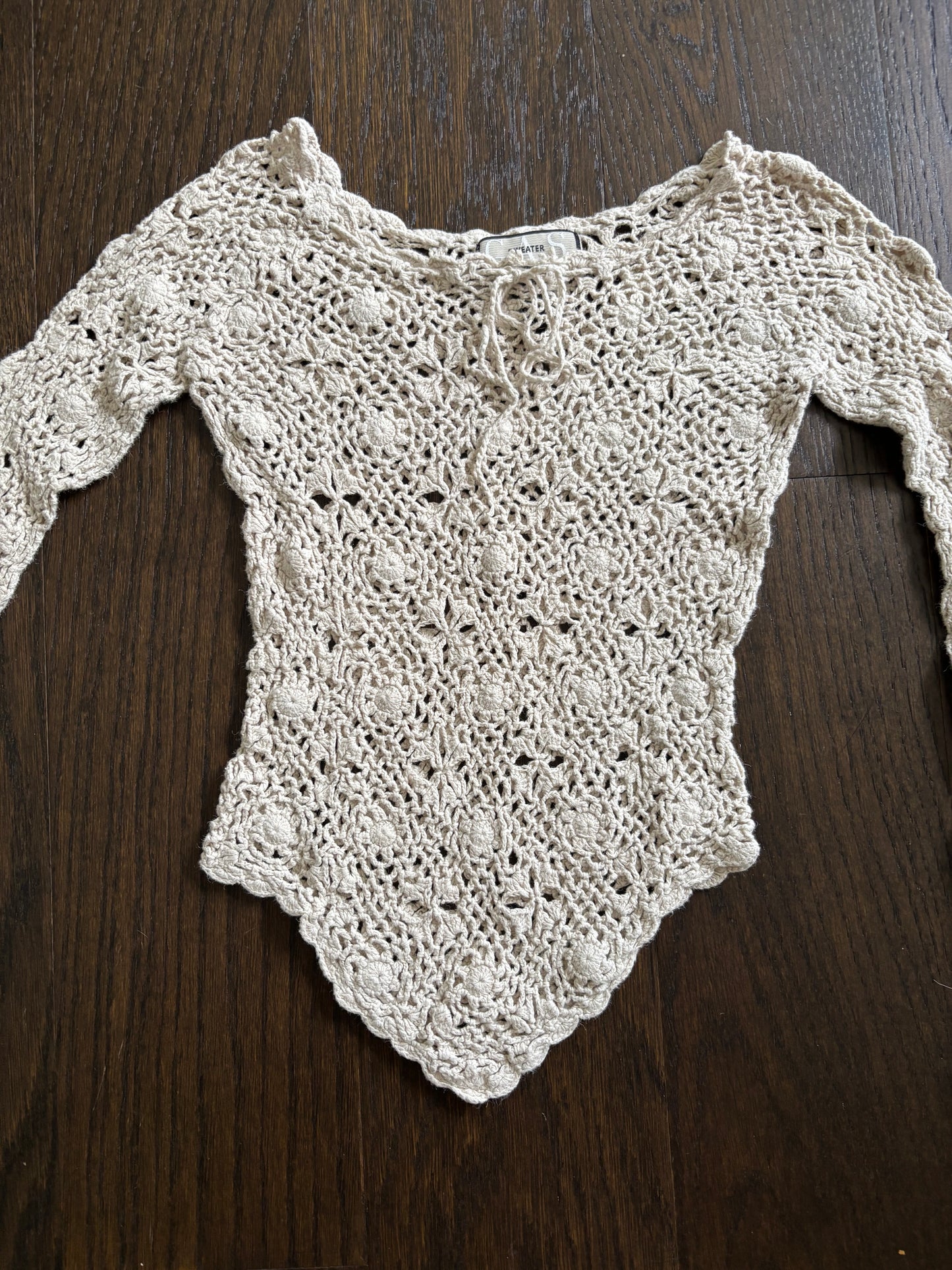 Vintage Cream Crochet Top
