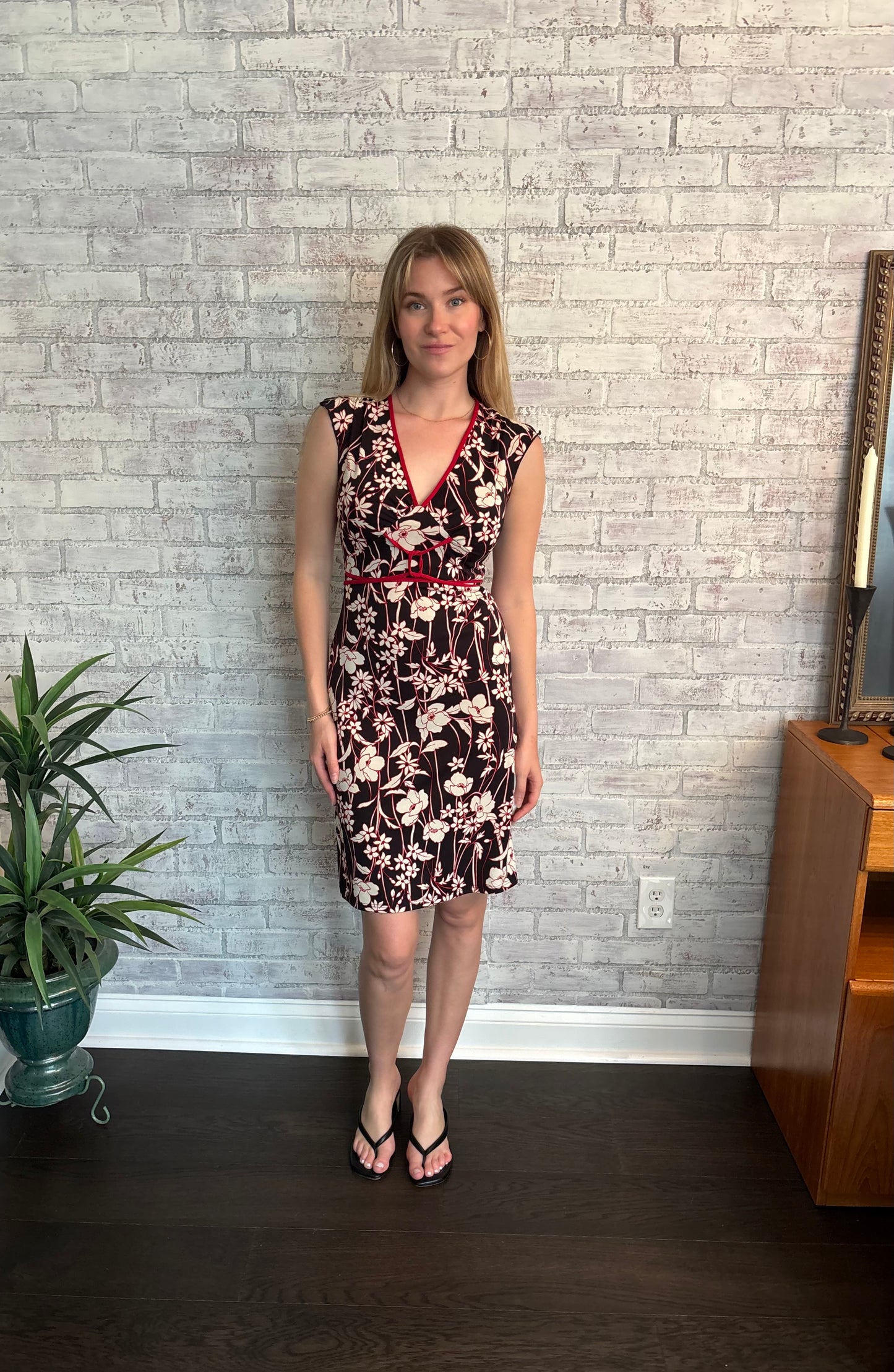 Vintage Y2k Floral V-Neck Dress